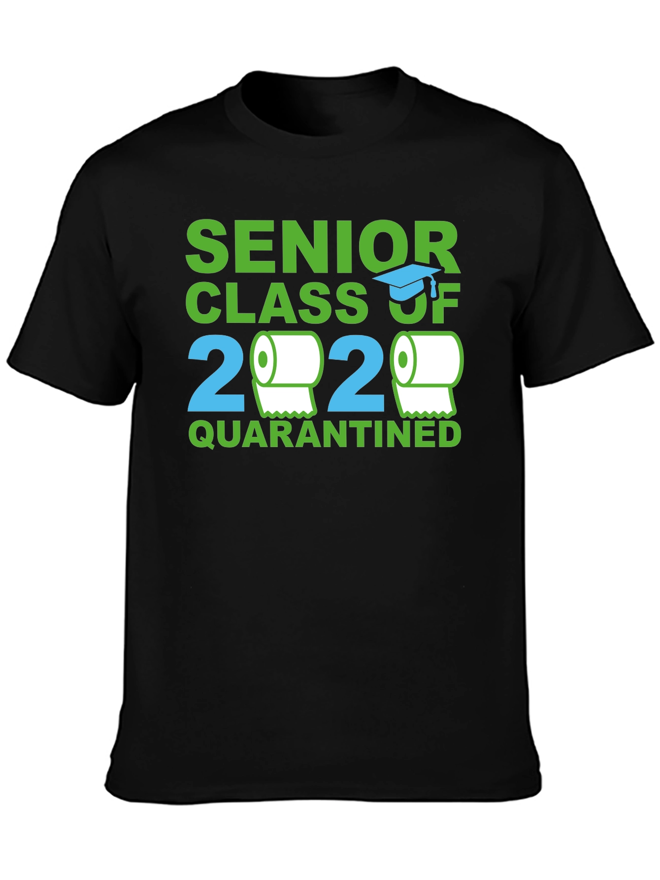 Black Senior Class 2020 Quarantined Novelty T-Shirt view 3