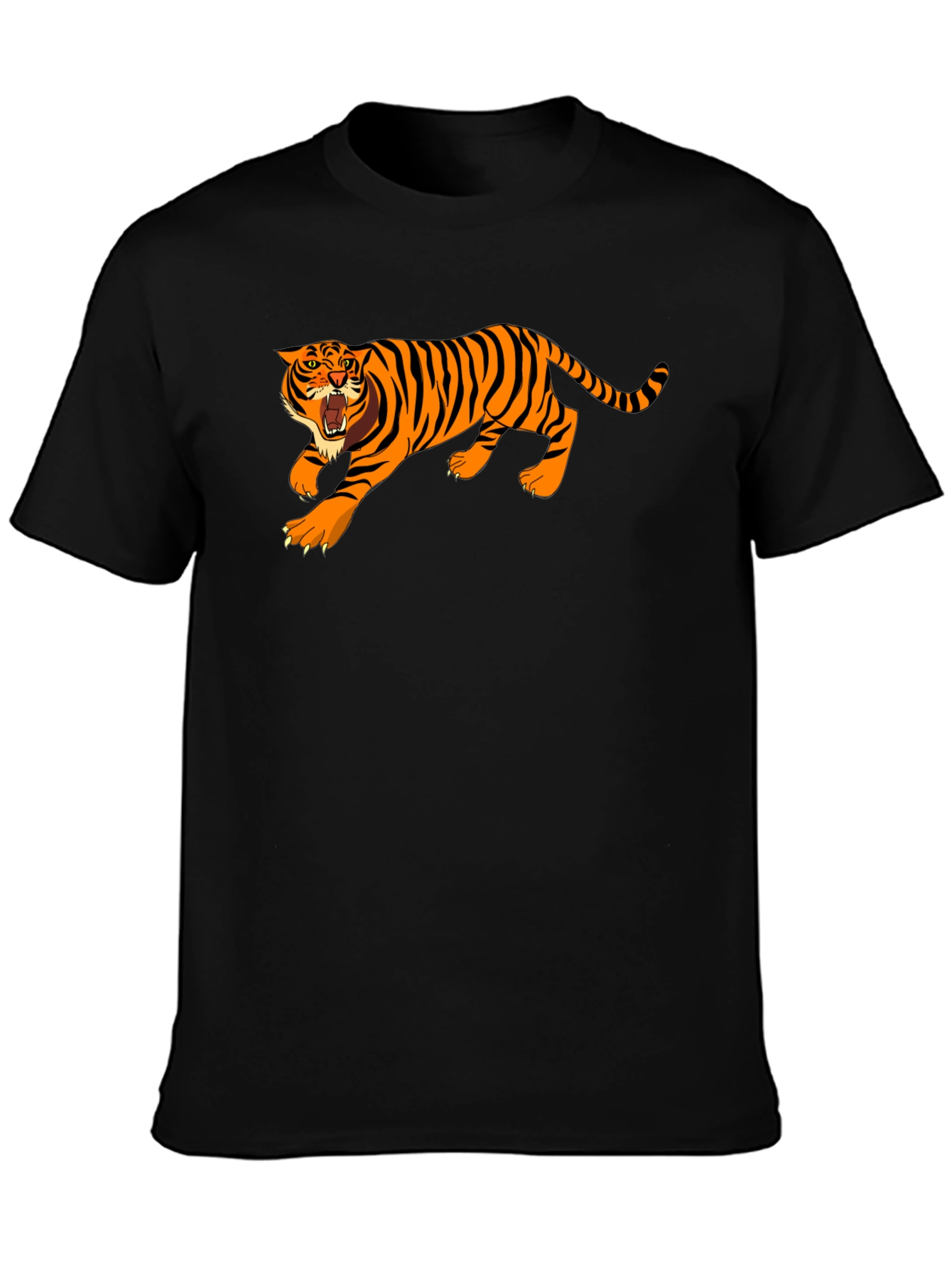Black Roaring Tiger Graphic T-Shirt view 3