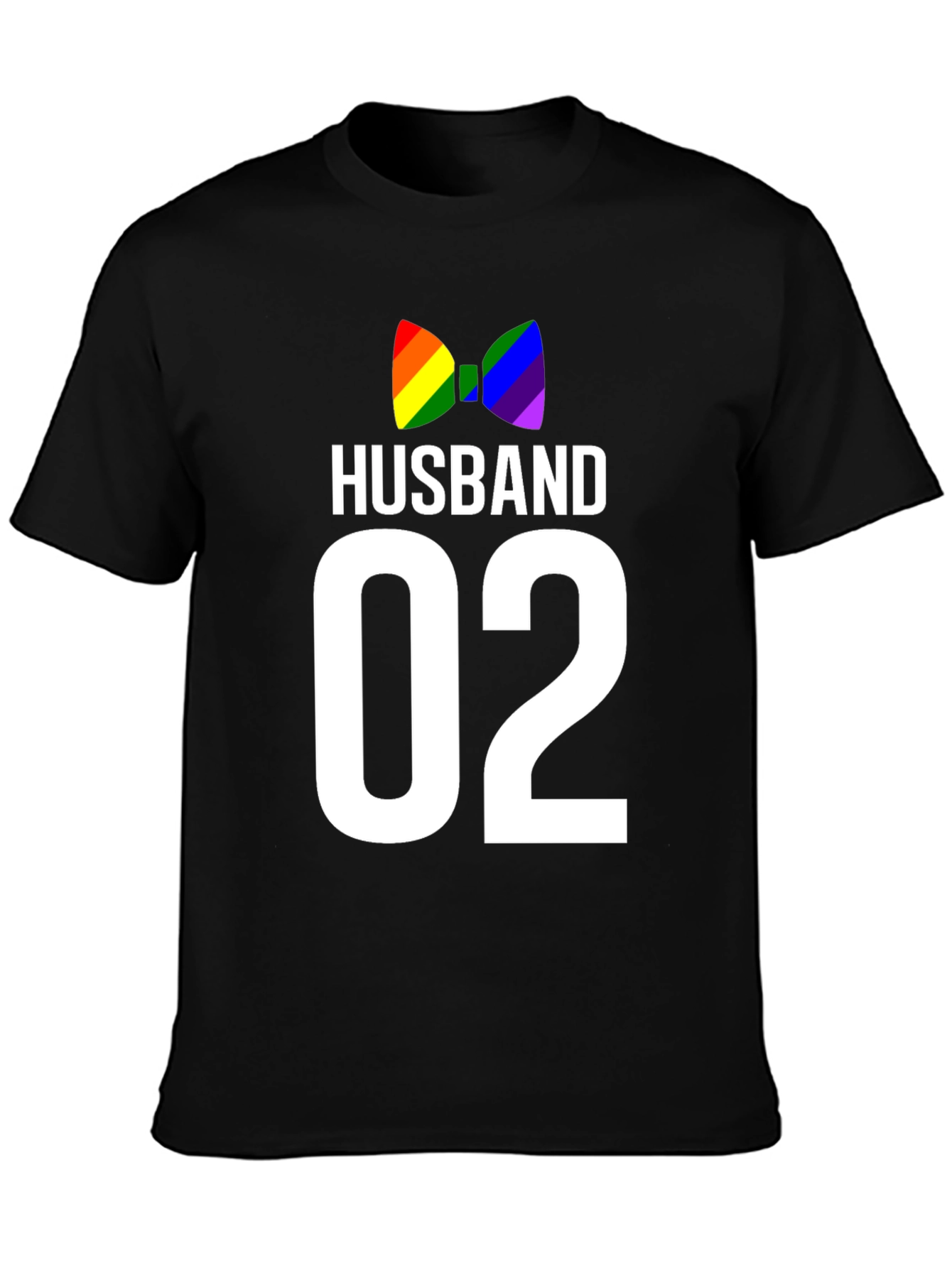 Black Husband 02 LGBT Pride Bow Tie Graphic Tee view 3