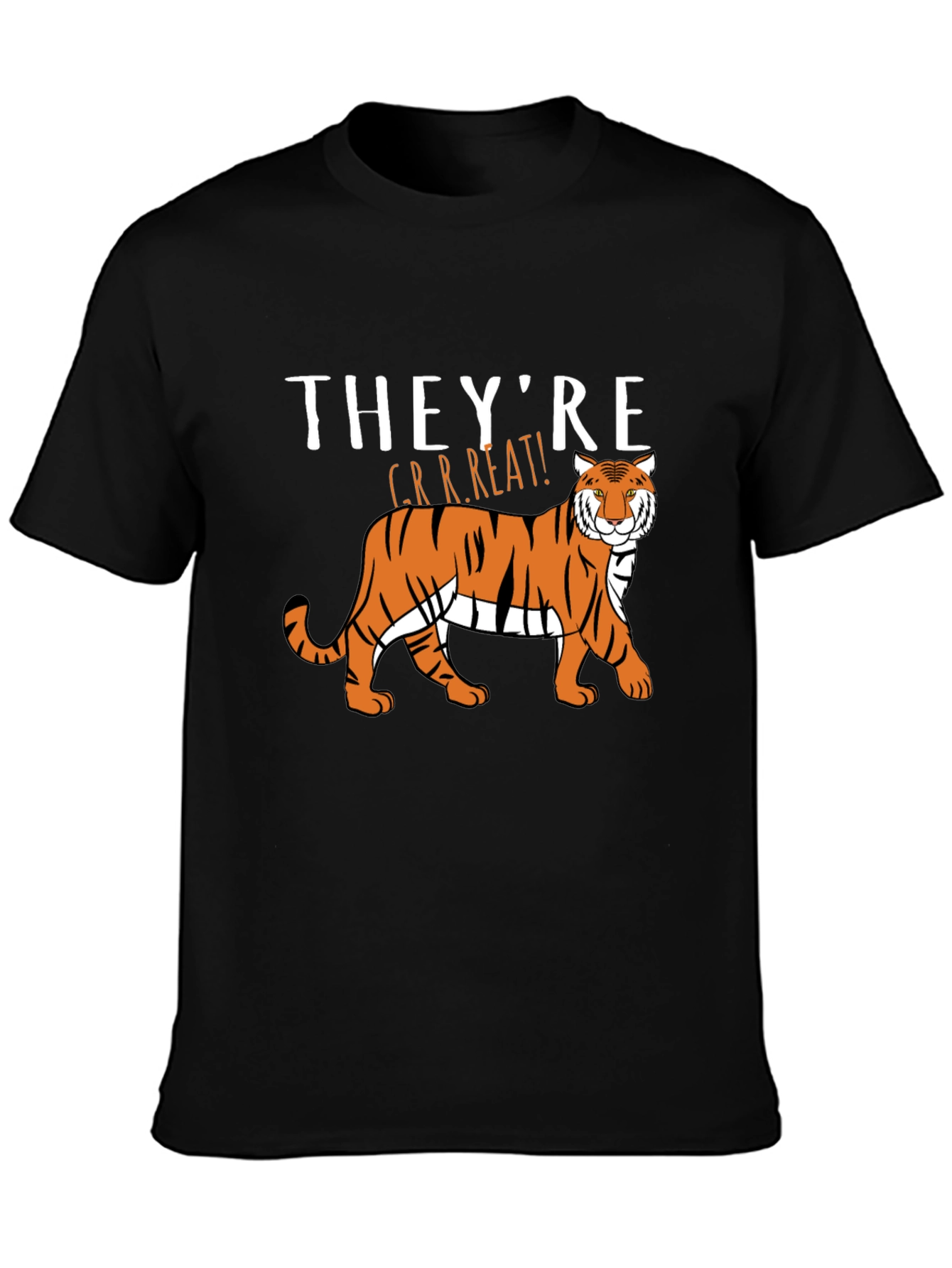 Black They're GRRREAT! Tiger Graphic T-Shirt view 3