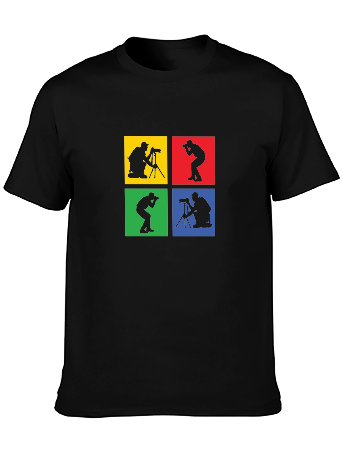 Black Photographer Silhouette Graphic T-Shirt view 3