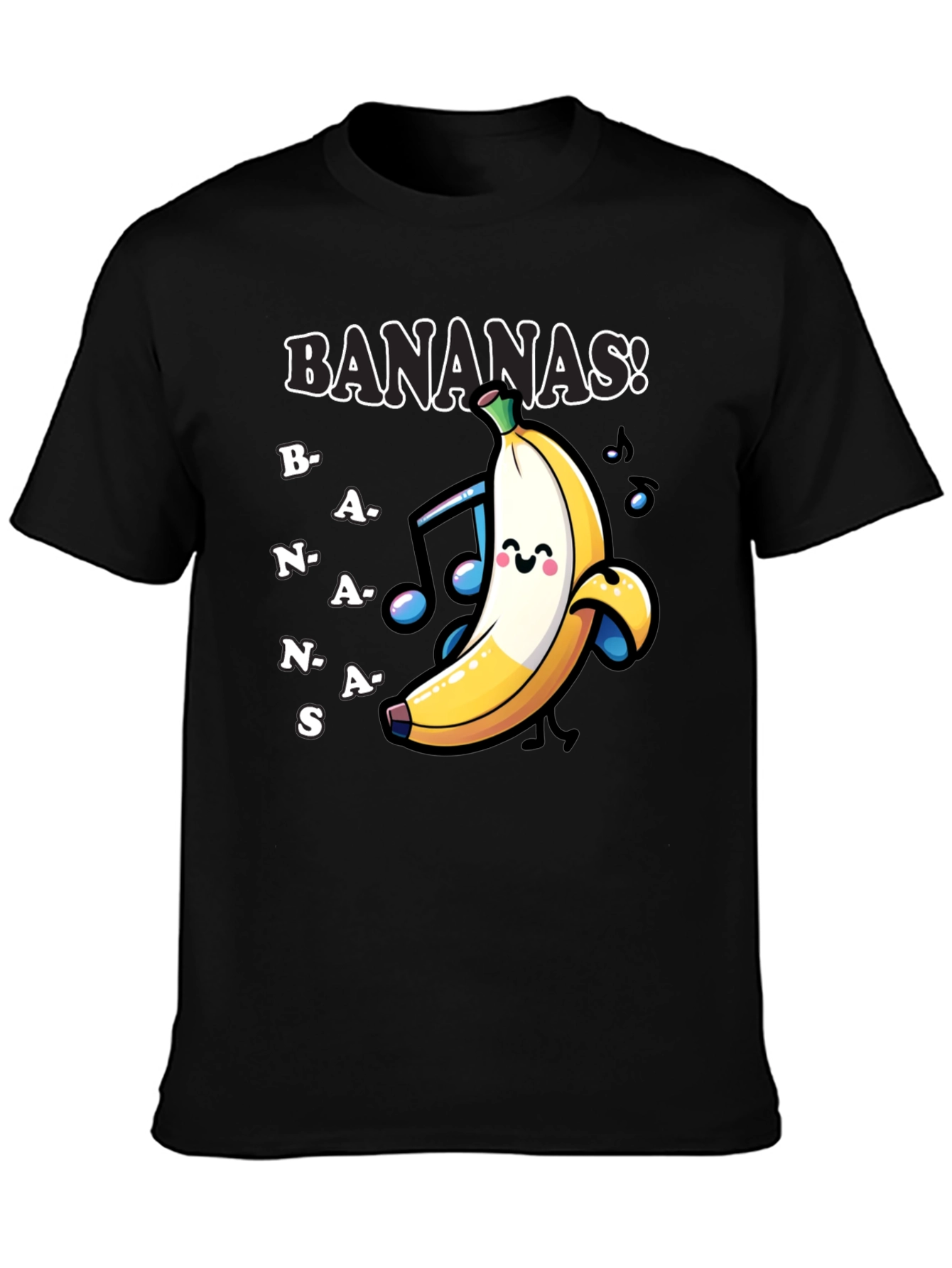 Black Fun 'Bananas!' Graphic Print T-Shirt view 3