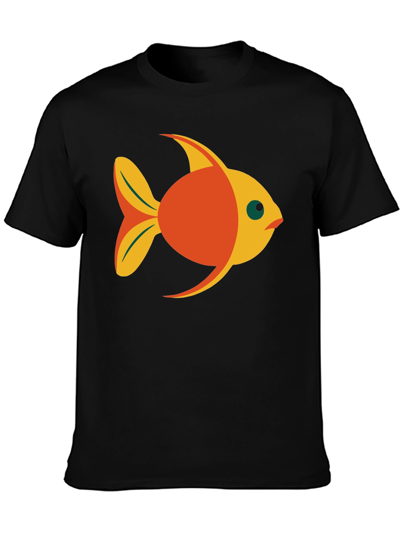 Black Fish Graphic Black T-Shirt - Fun Casual Wear view 3