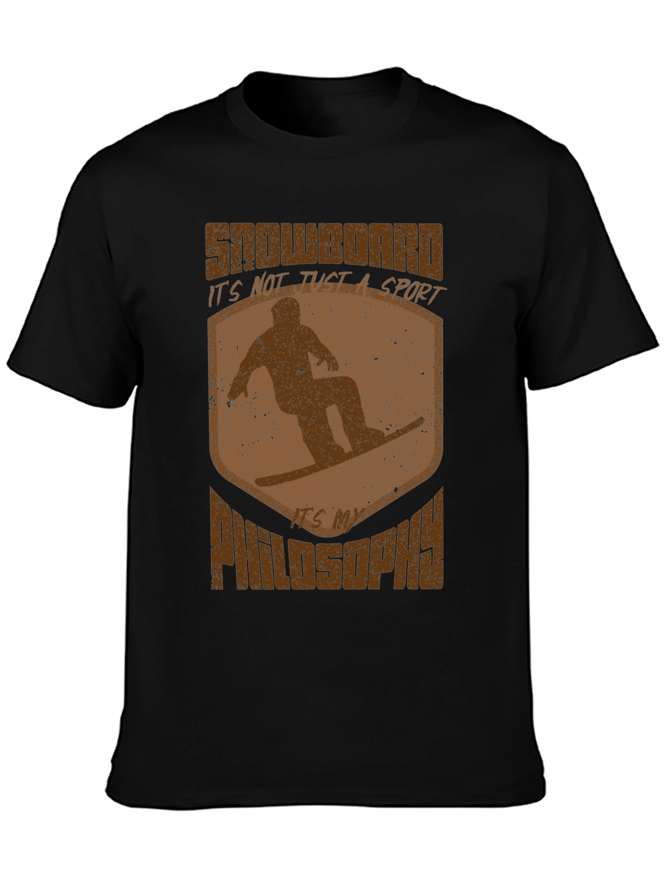 Black Snowboard Philosophy Graphic T-Shirt view 3