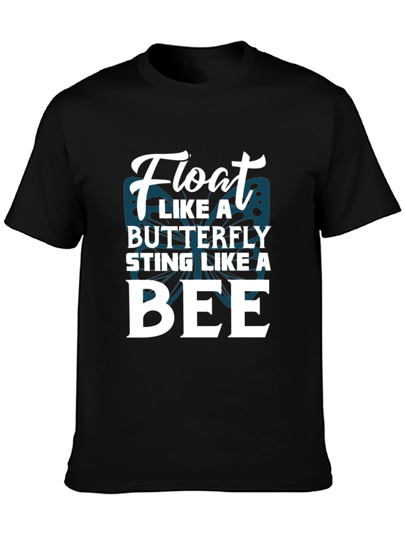 Black Float Like a Butterfly Sting Like A Bee Graphic Tee view 3
