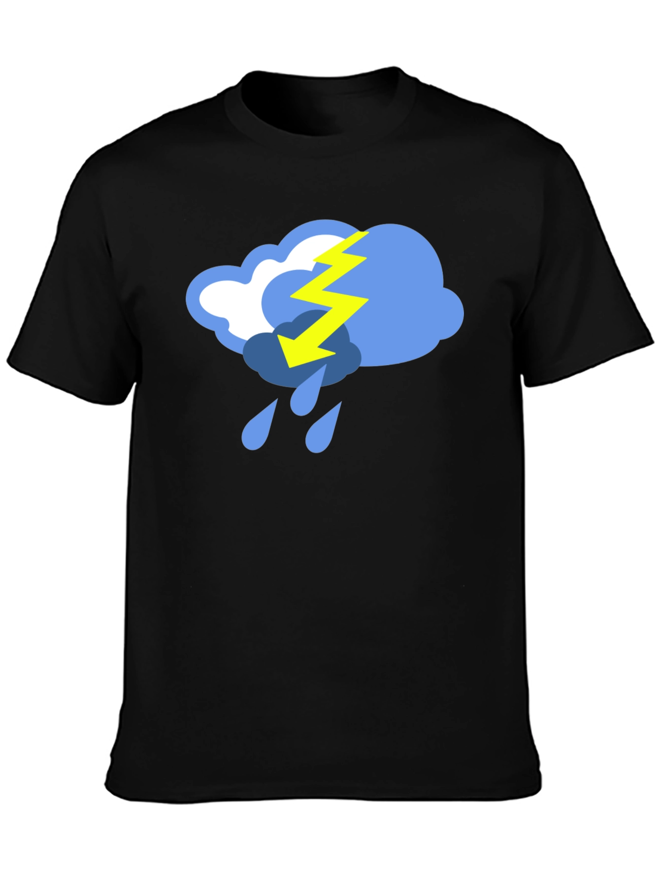 Black Stormy Weather Graphic Tee - Black Cotton T-Shirt view 3