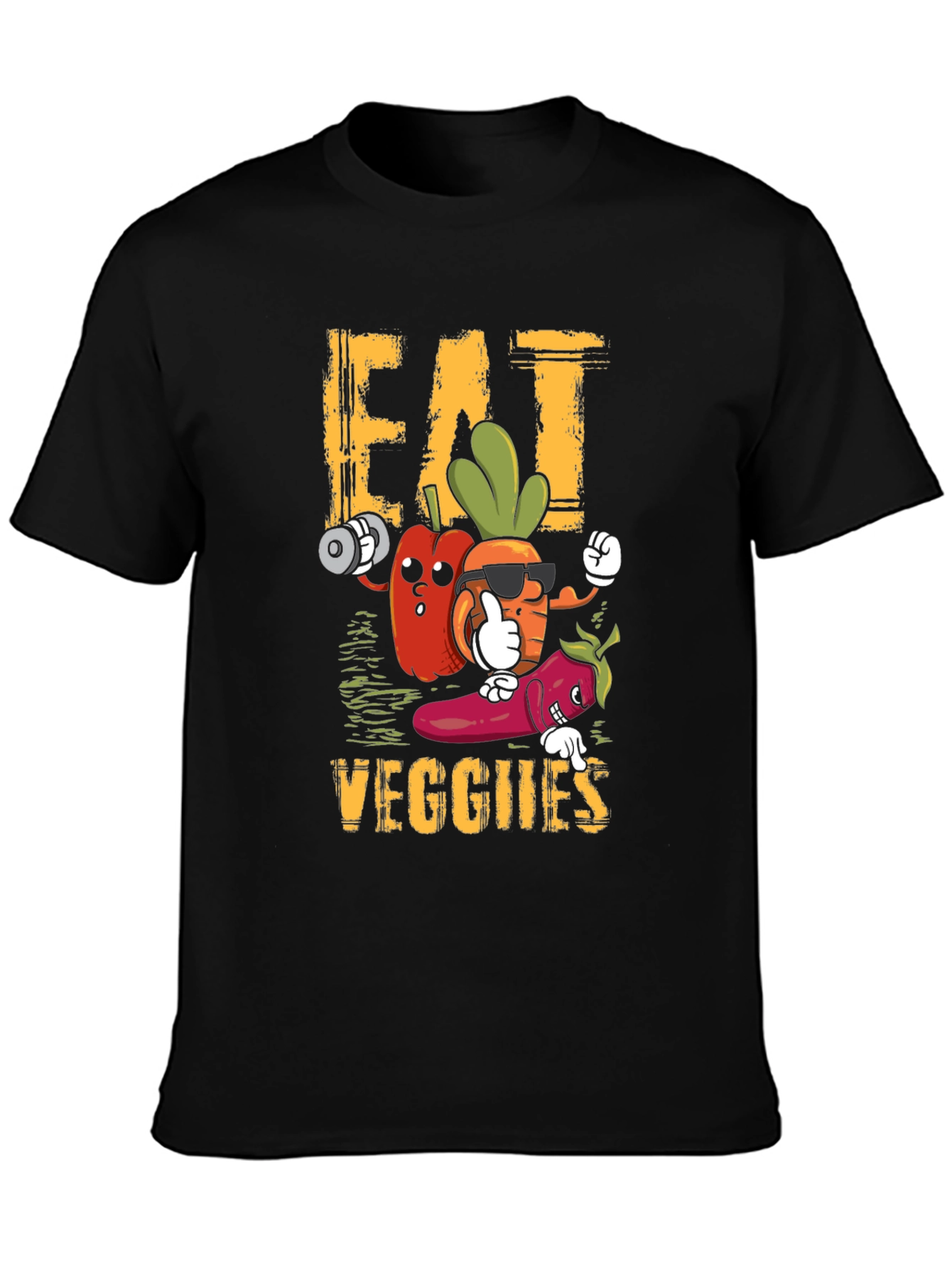 Eat Veggies T-Shirt - Cartoon Veggie Characters - 3