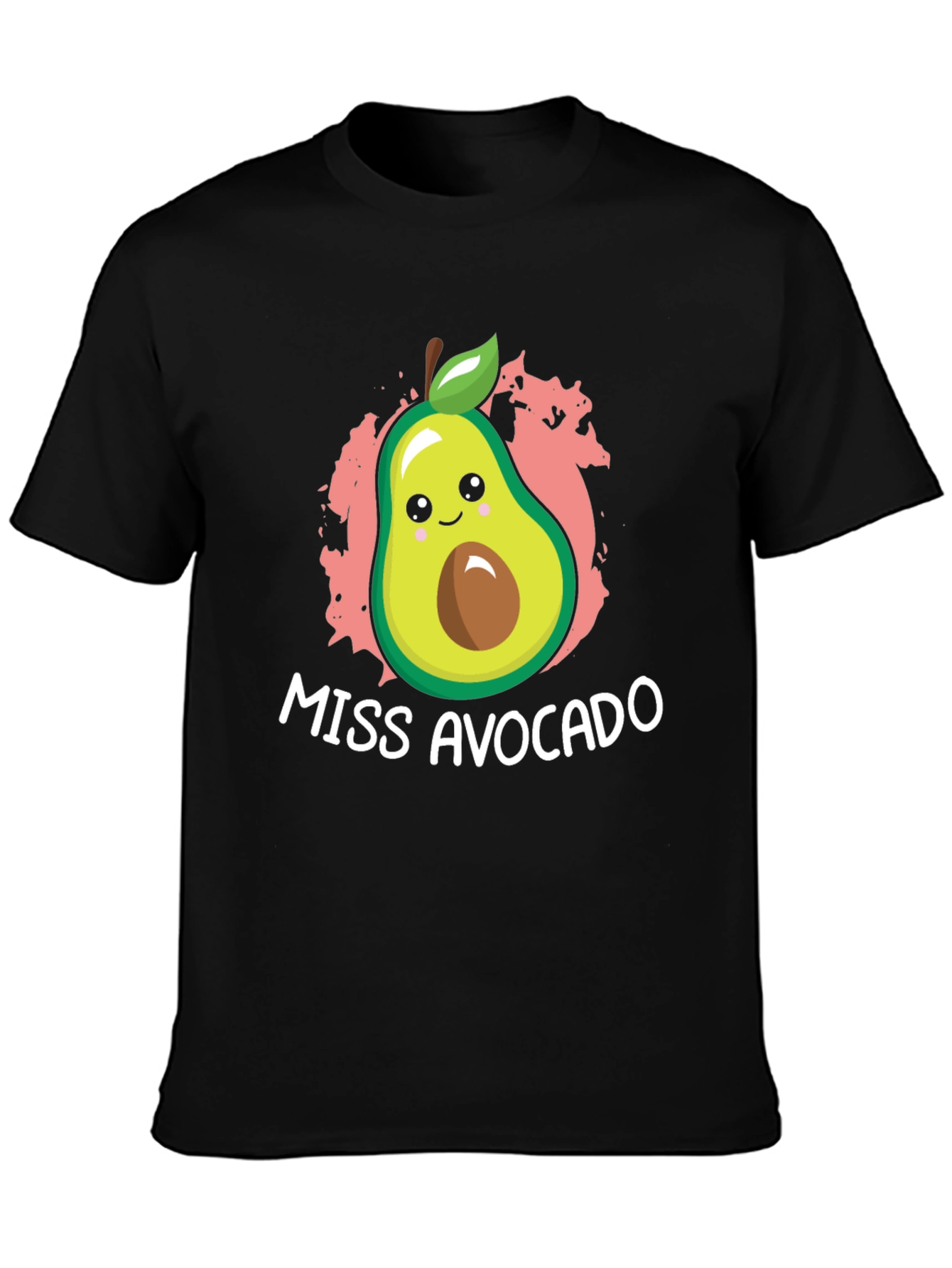 Black Miss Avocado Graphic Tee - Fun & Unique Black T-Shirt view 3