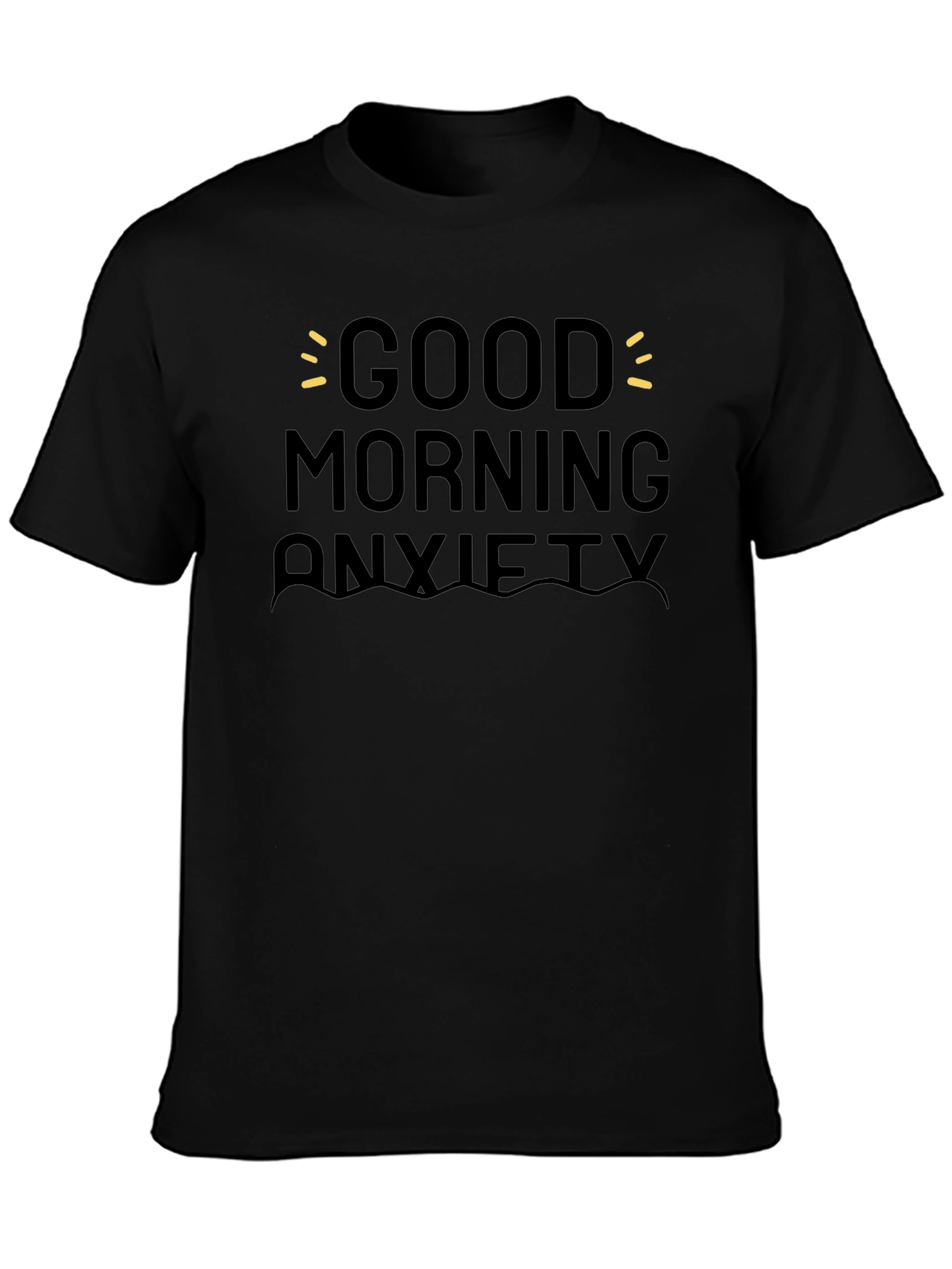 Black Good Morning Anxiety Graphic Tee - Black view 3
