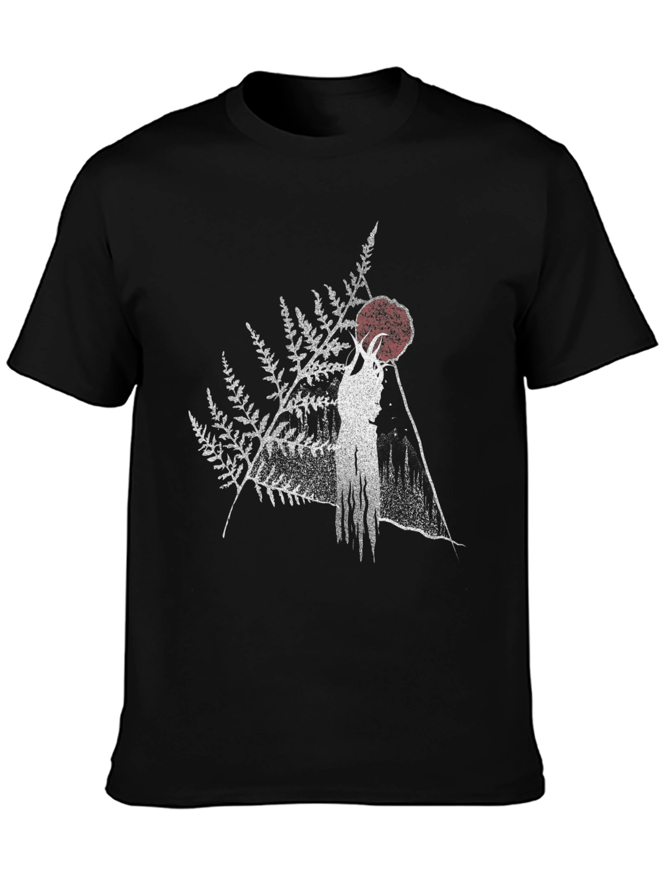 Black Nature Spirit Graphic Tee - Black Cotton Blend Shirt view 3