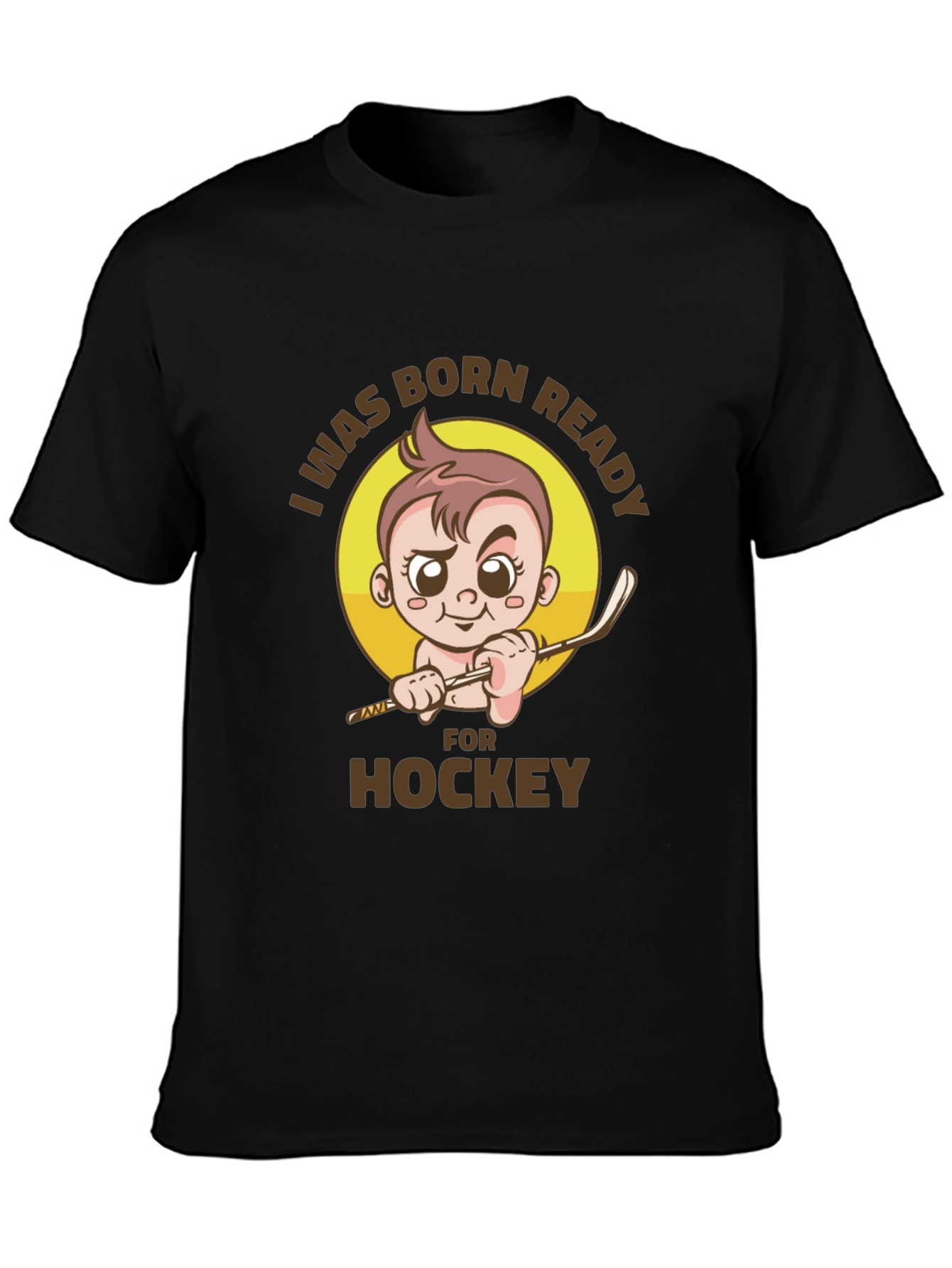 Black Born Ready Hockey T-Shirt - Newborn Athlete view 3