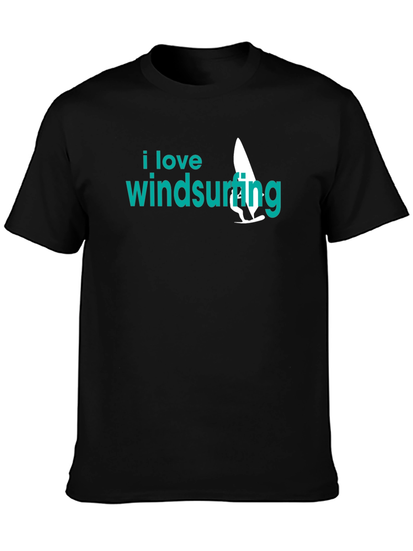 Black I Love Windsurfing Black Graphic Tee view 3