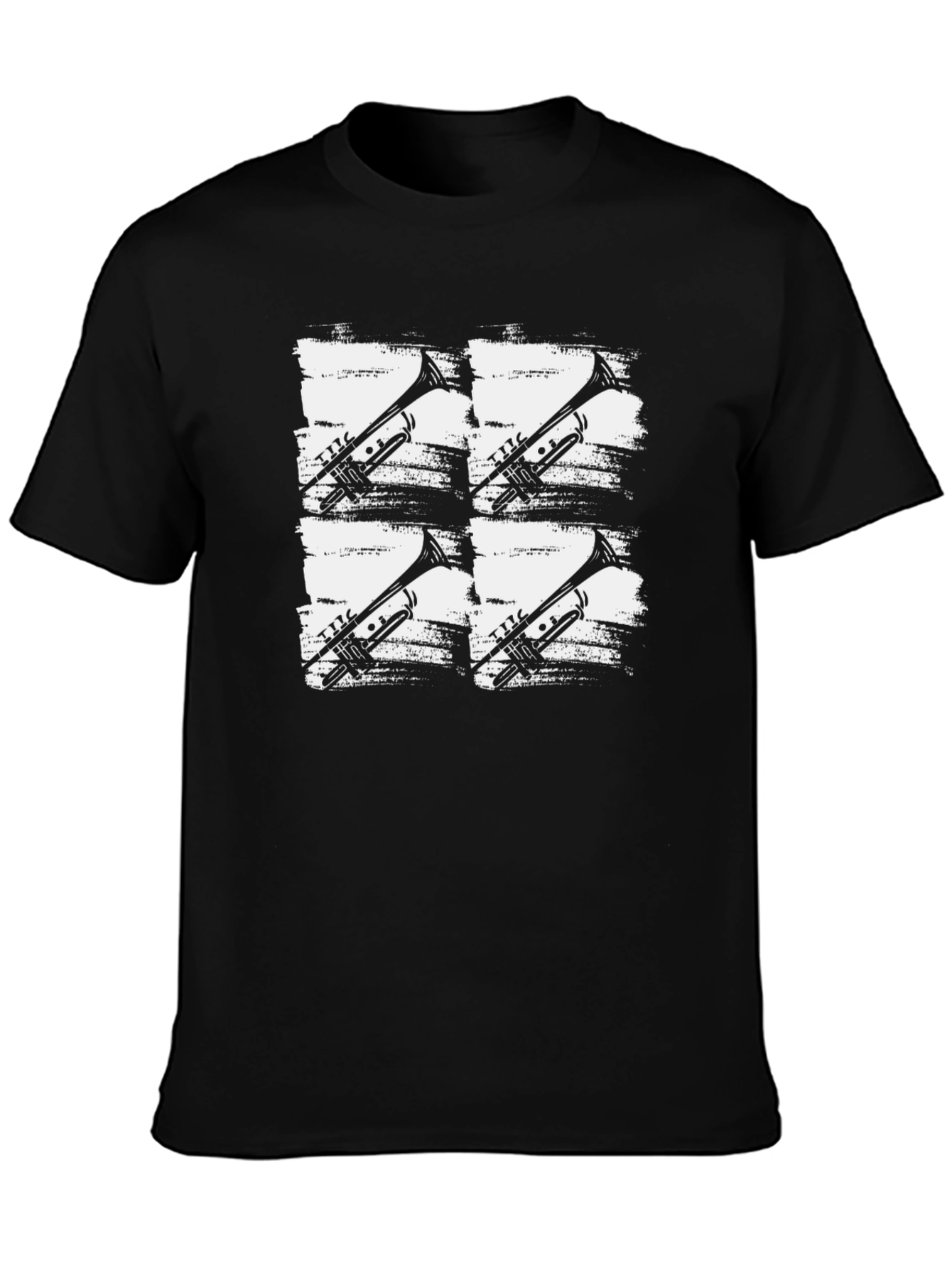 Black Trumpet Graphic Tee - Cool Music T-Shirt view 3