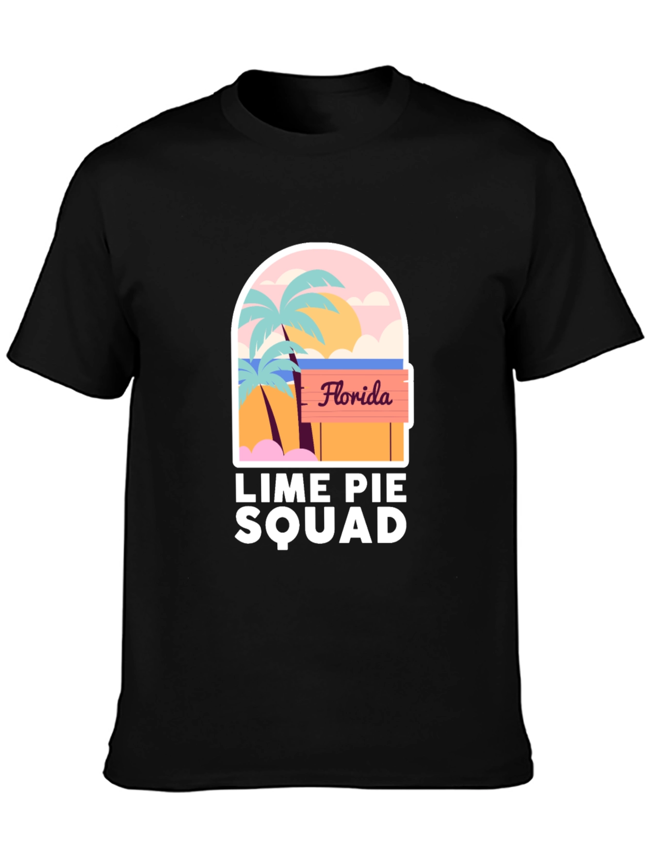 Black Florida Lime Pie Squad Black T-Shirt view 3