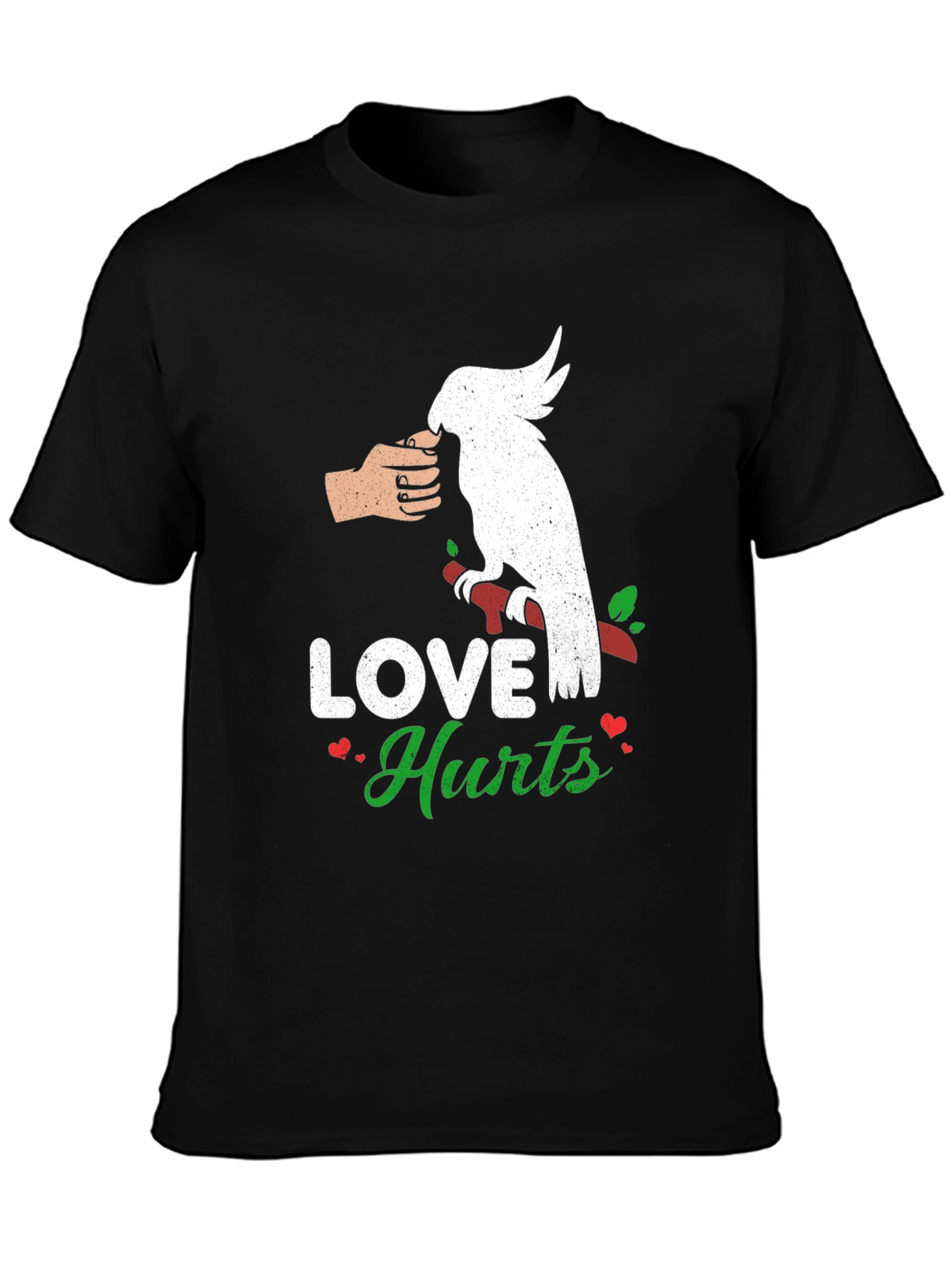 Black Love Hurts Parrot T-Shirt view 3