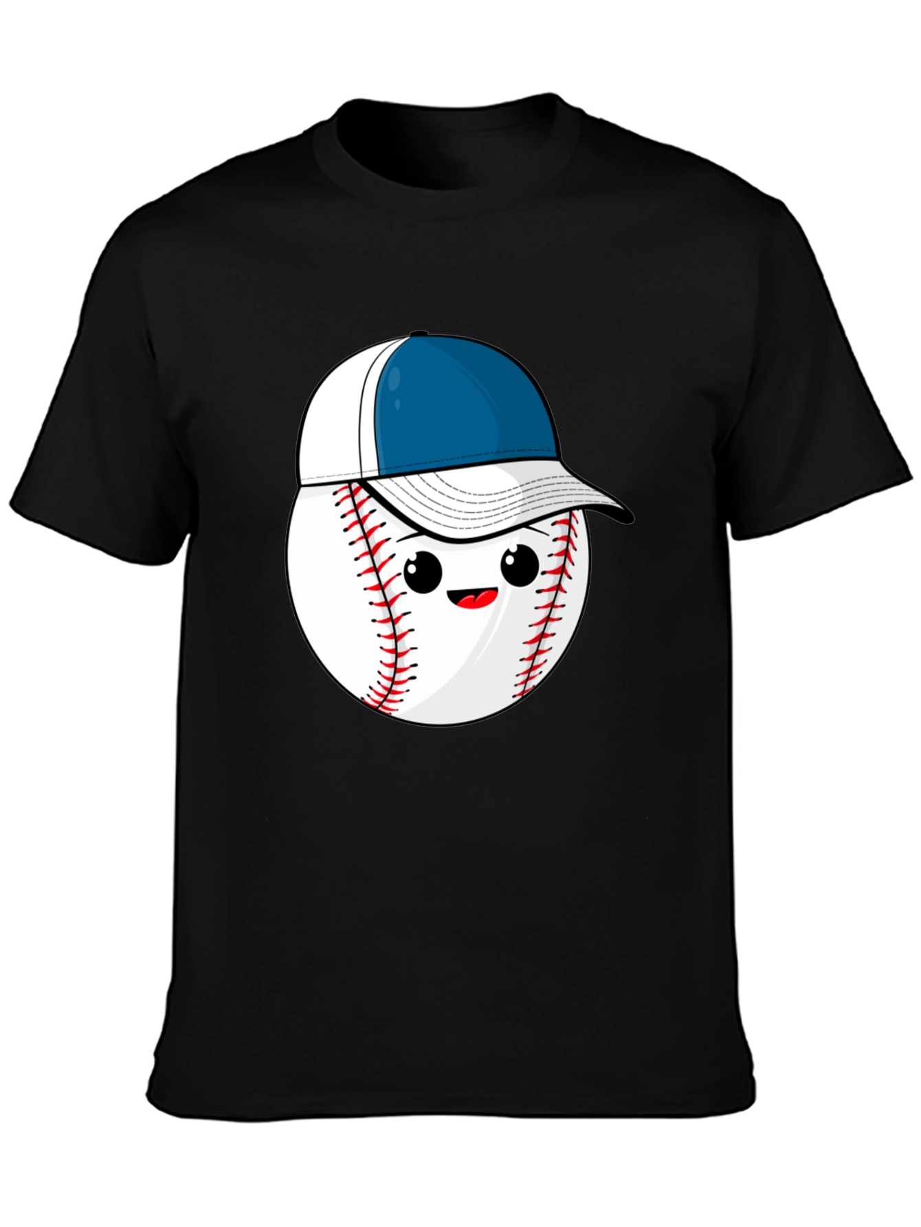 Black Baseball with Hat Graphic Tee view 3