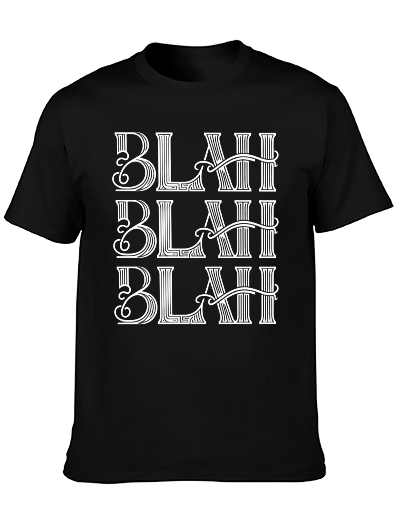 Black Blah Blah Blah Graphic Tee - Men's Crew Neck view 3
