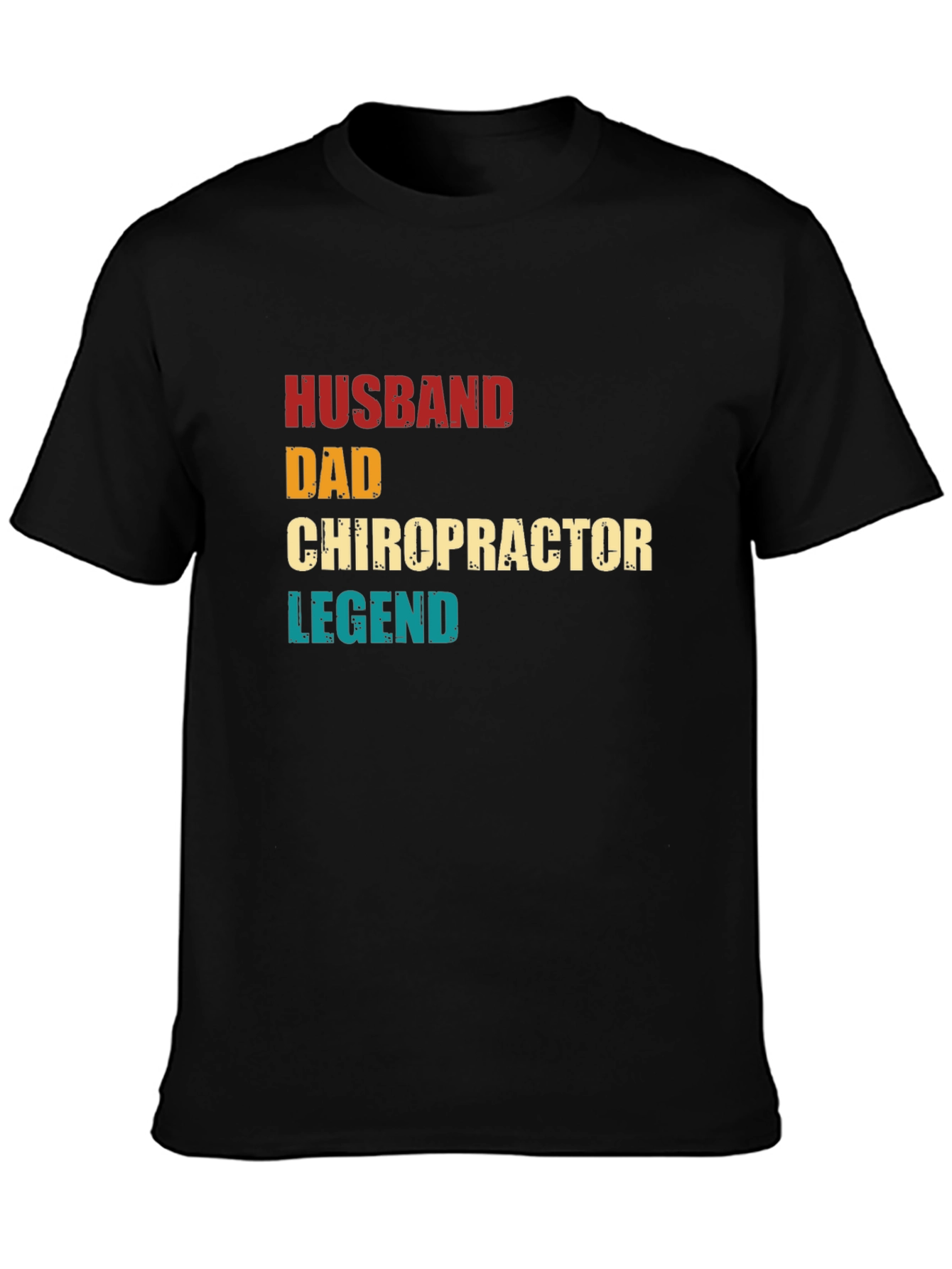 Black Husband Dad Chiropractor Legend T-Shirt view 3