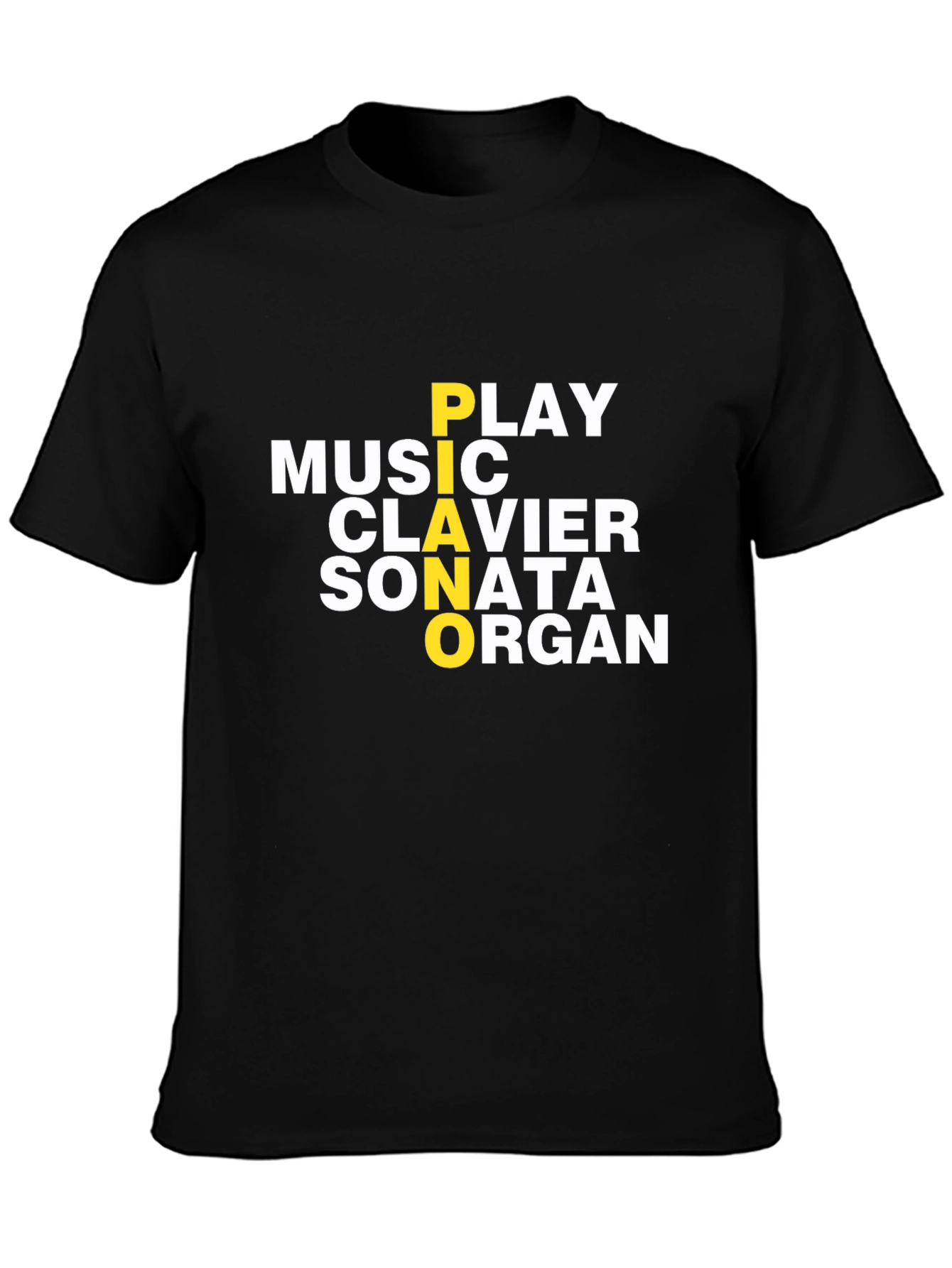 Black Music Lover T-Shirt - Piano, Clavier, Sonata, Organ view 3