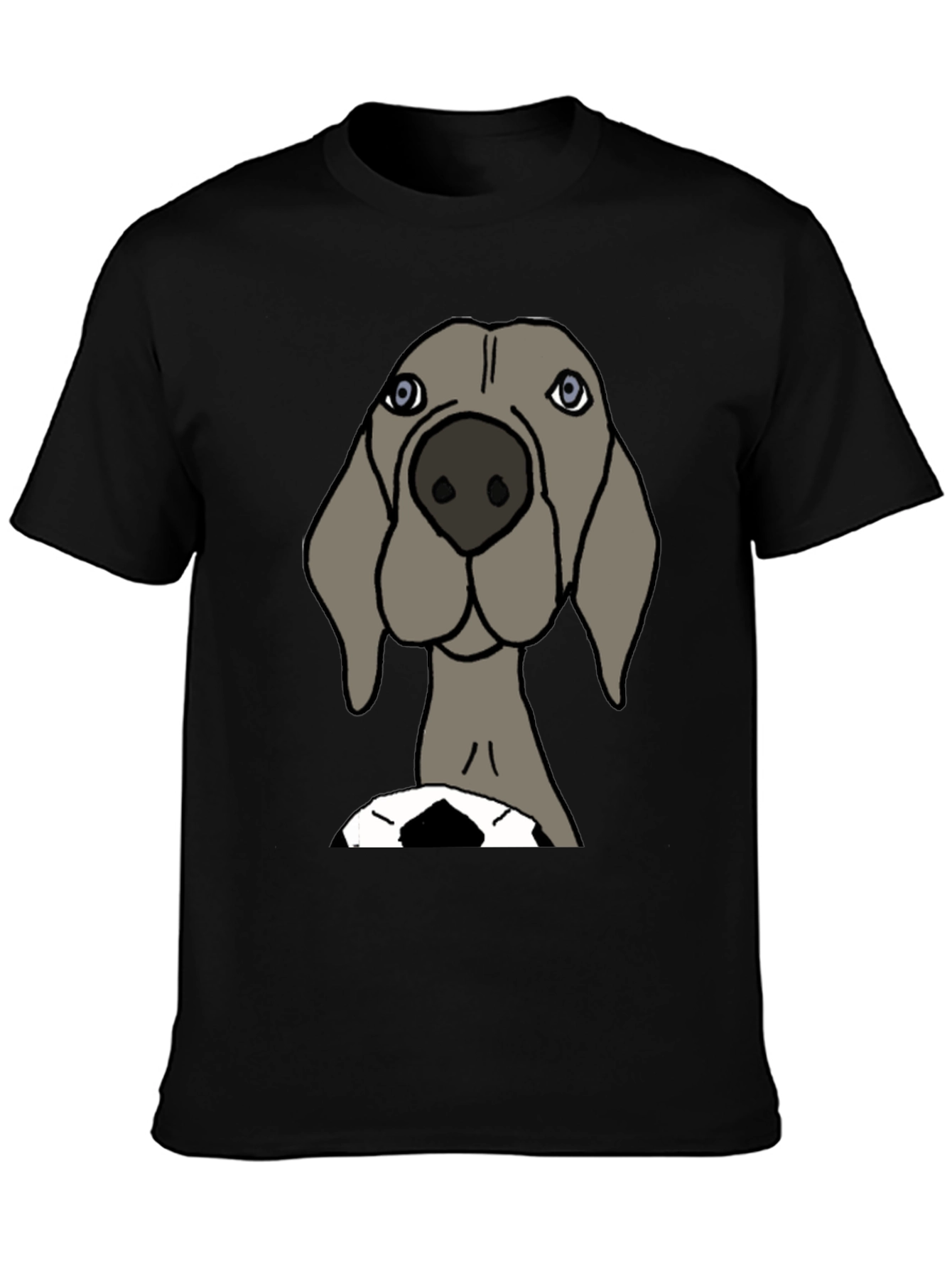 Black Dog with Soccer Ball Graphic T-Shirt view 3
