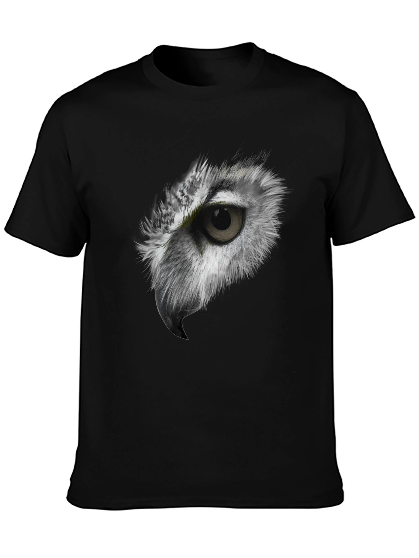 Black Owl Eye Graphic Black T-Shirt - Men's Short Sleeve Tee view 3
