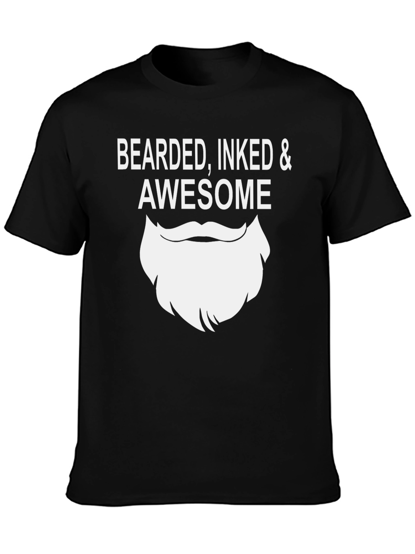 Black Bearded Inked & Awesome T-Shirt view 3