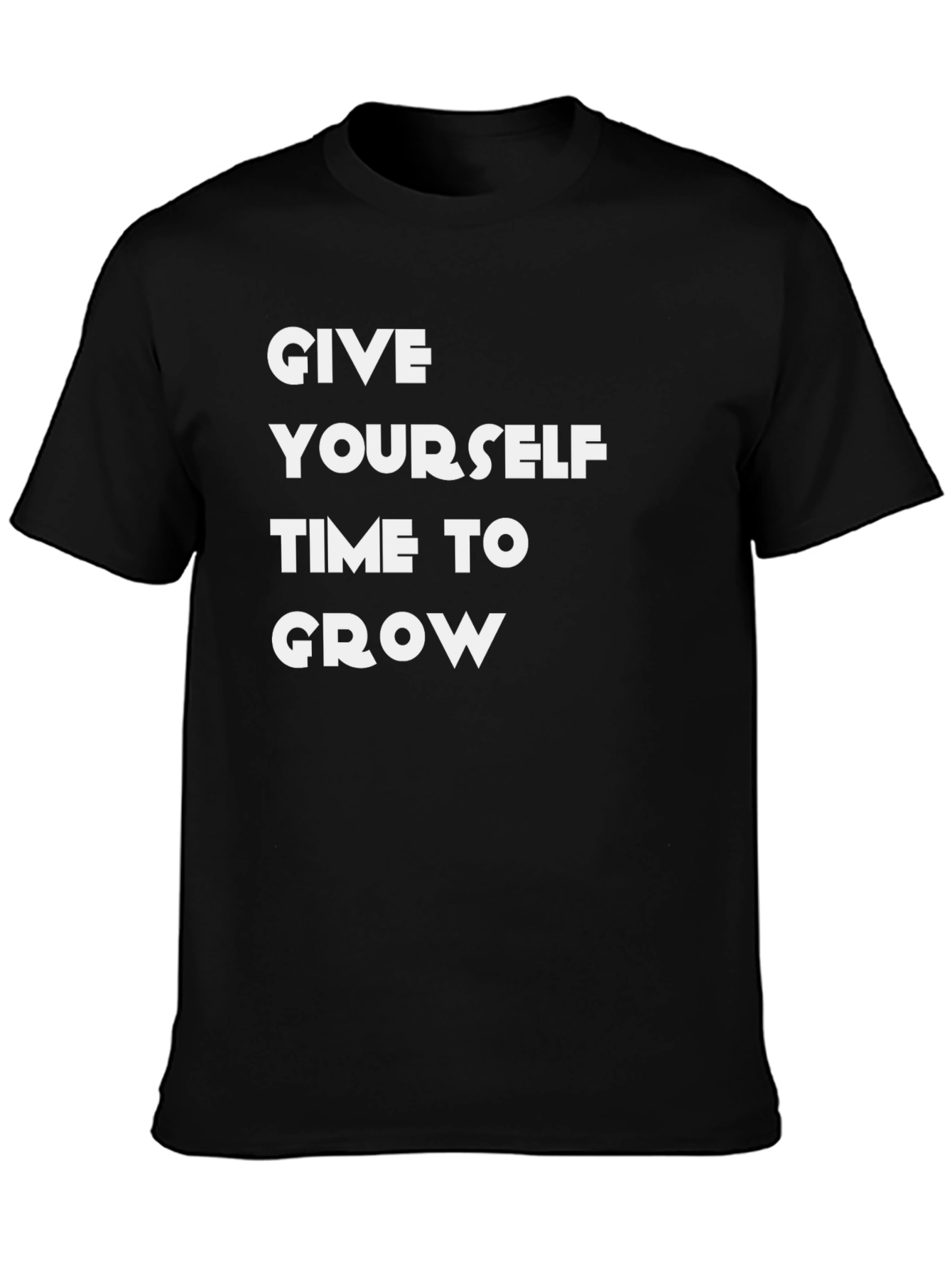 Black Inspirational "Give Yourself Time to Grow" Graphic Tee view 3