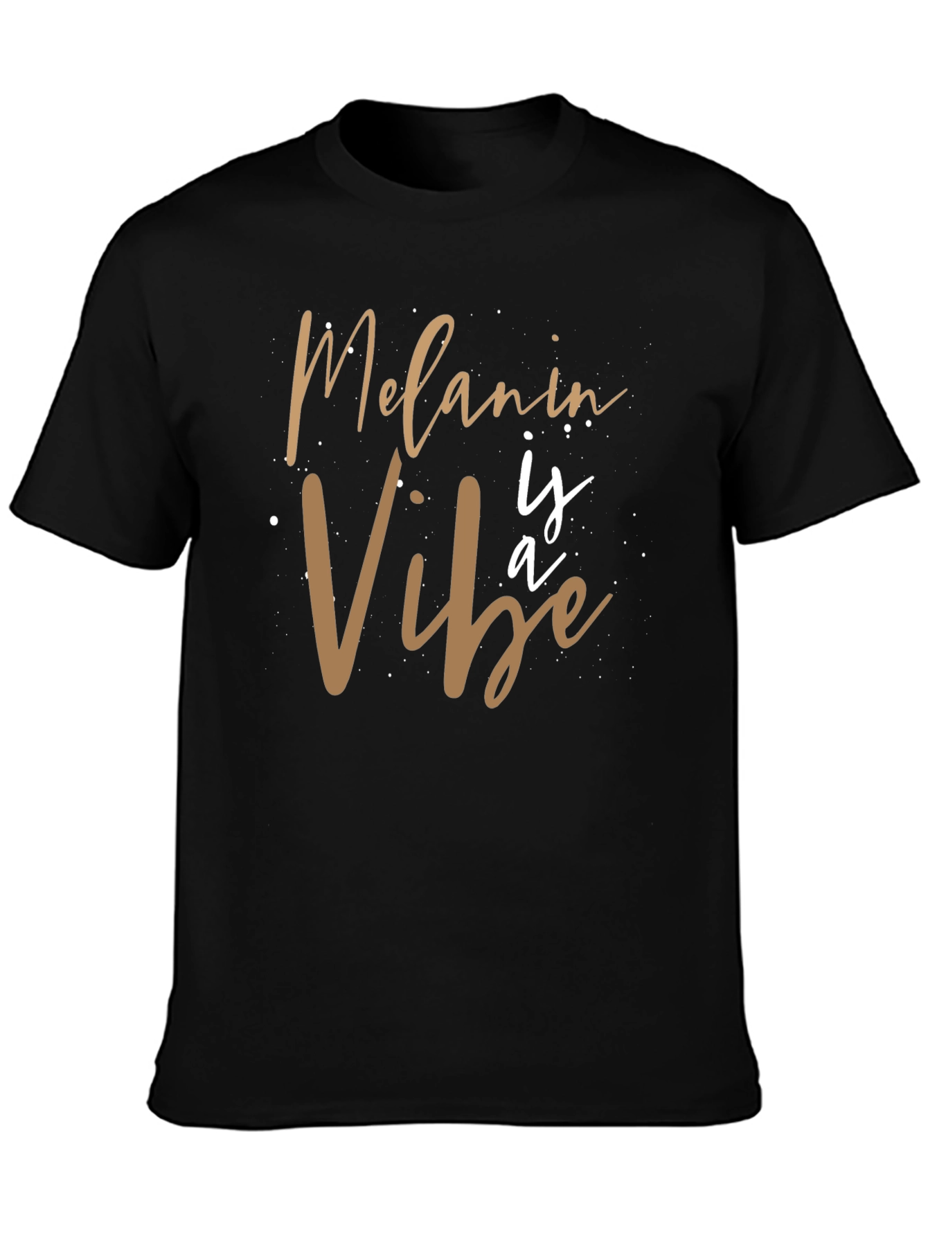 Black Melanin Vibe Graphic Tee - Black Casual T-Shirt view 3