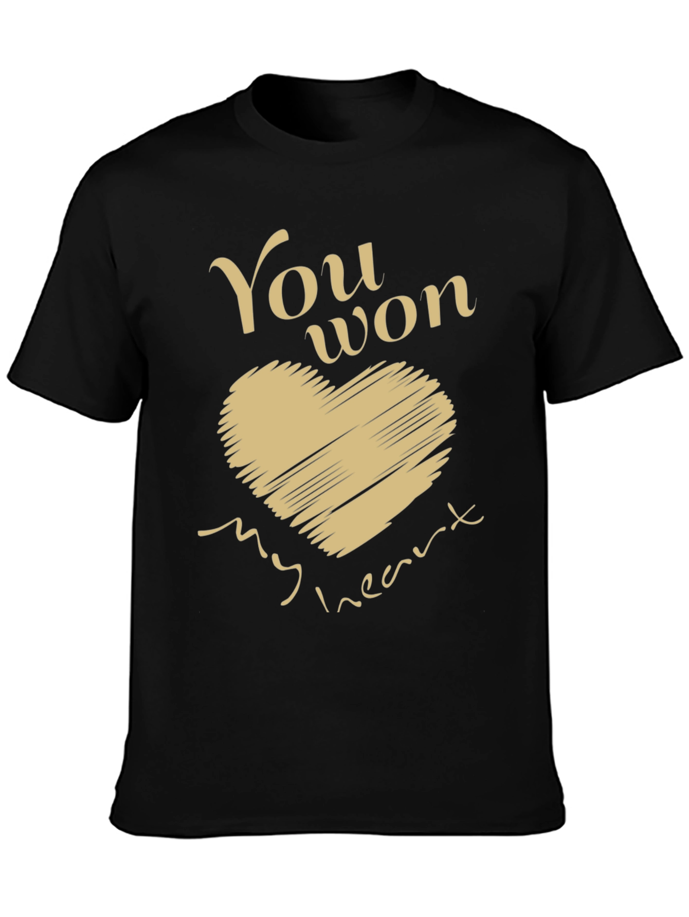 Black You Won My Heart Graphic Tee - Men's Black T-Shirt view 3