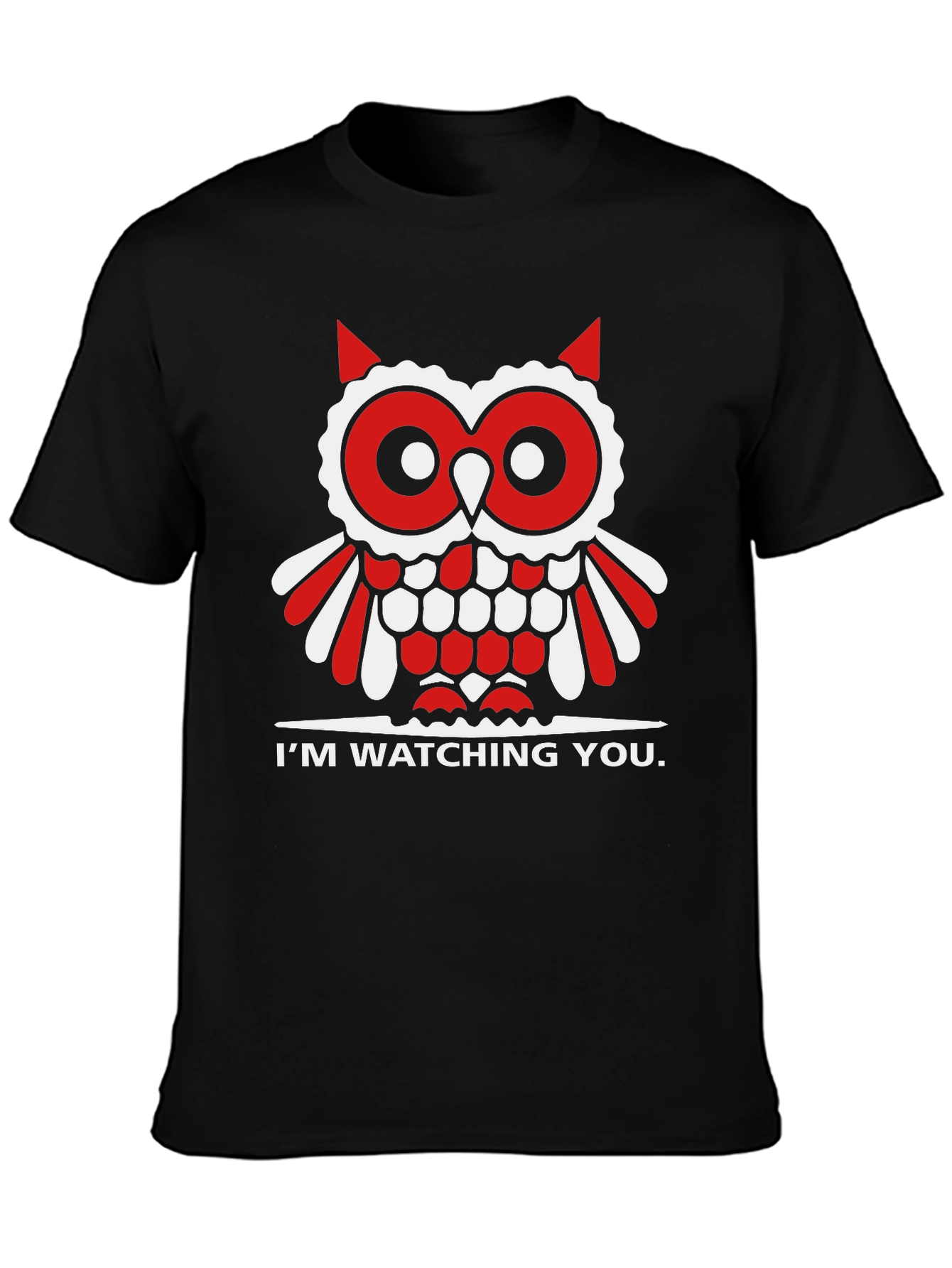 Black Owl I'm Watching You Graphic Tee view 3