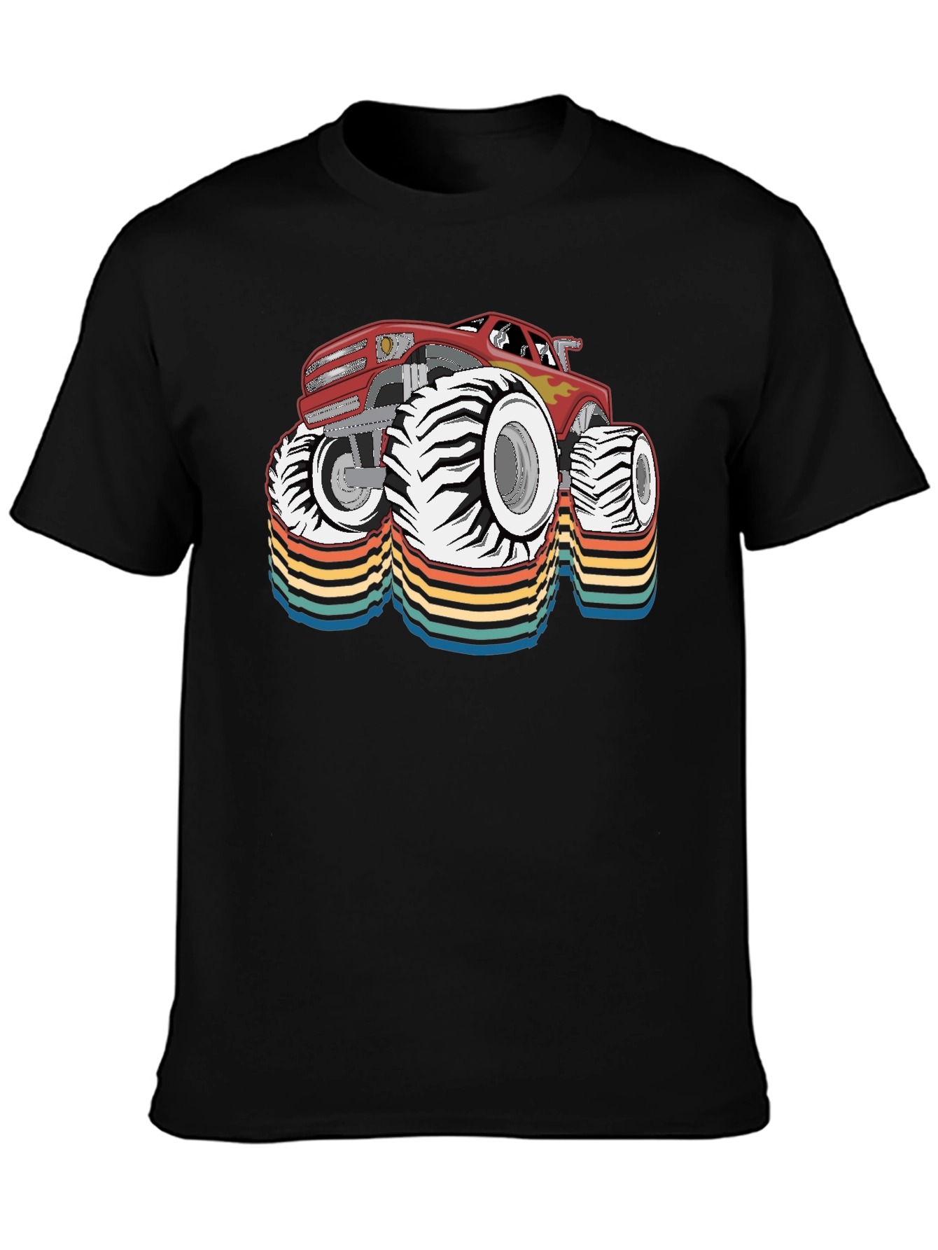Black Retro Monster Truck Graphic Tee view 3