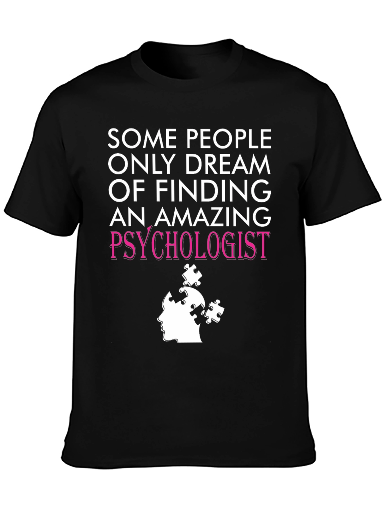 Black Amazing Psychologist T-Shirt - Puzzle Design view 3