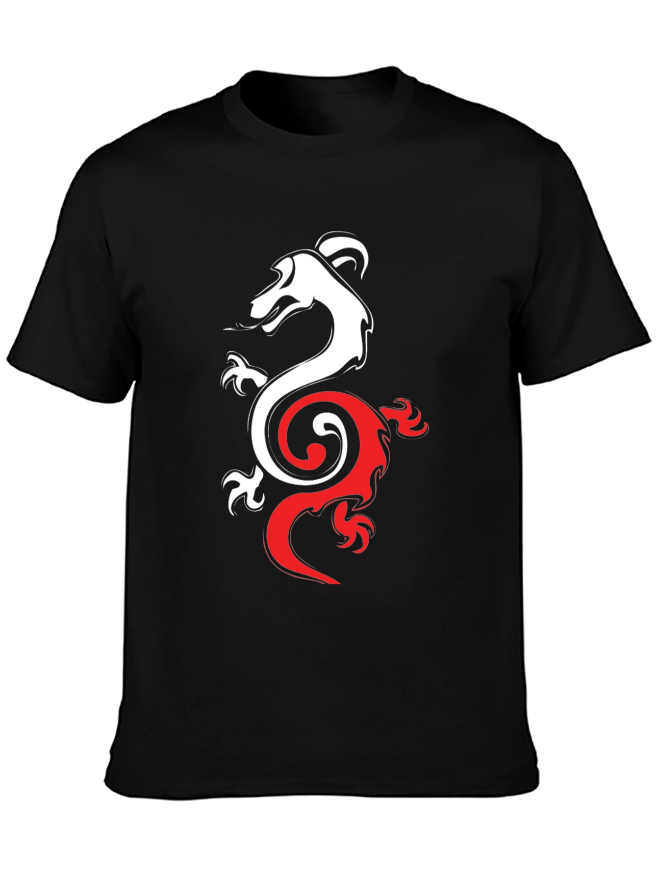 Black Dragon Yin Yang Graphic Tee - Black view 3