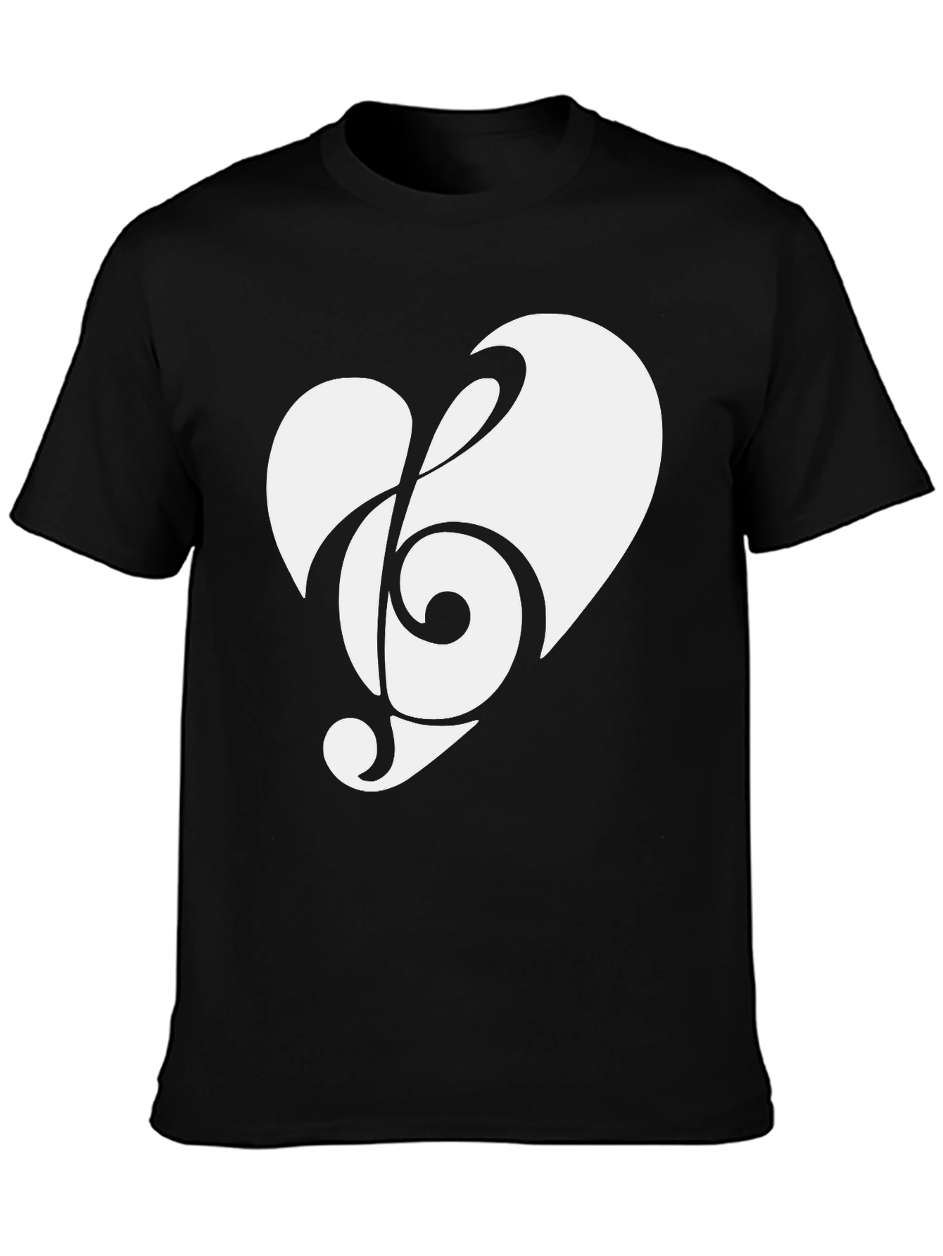 Black Musical Heart Black T-Shirt view 3
