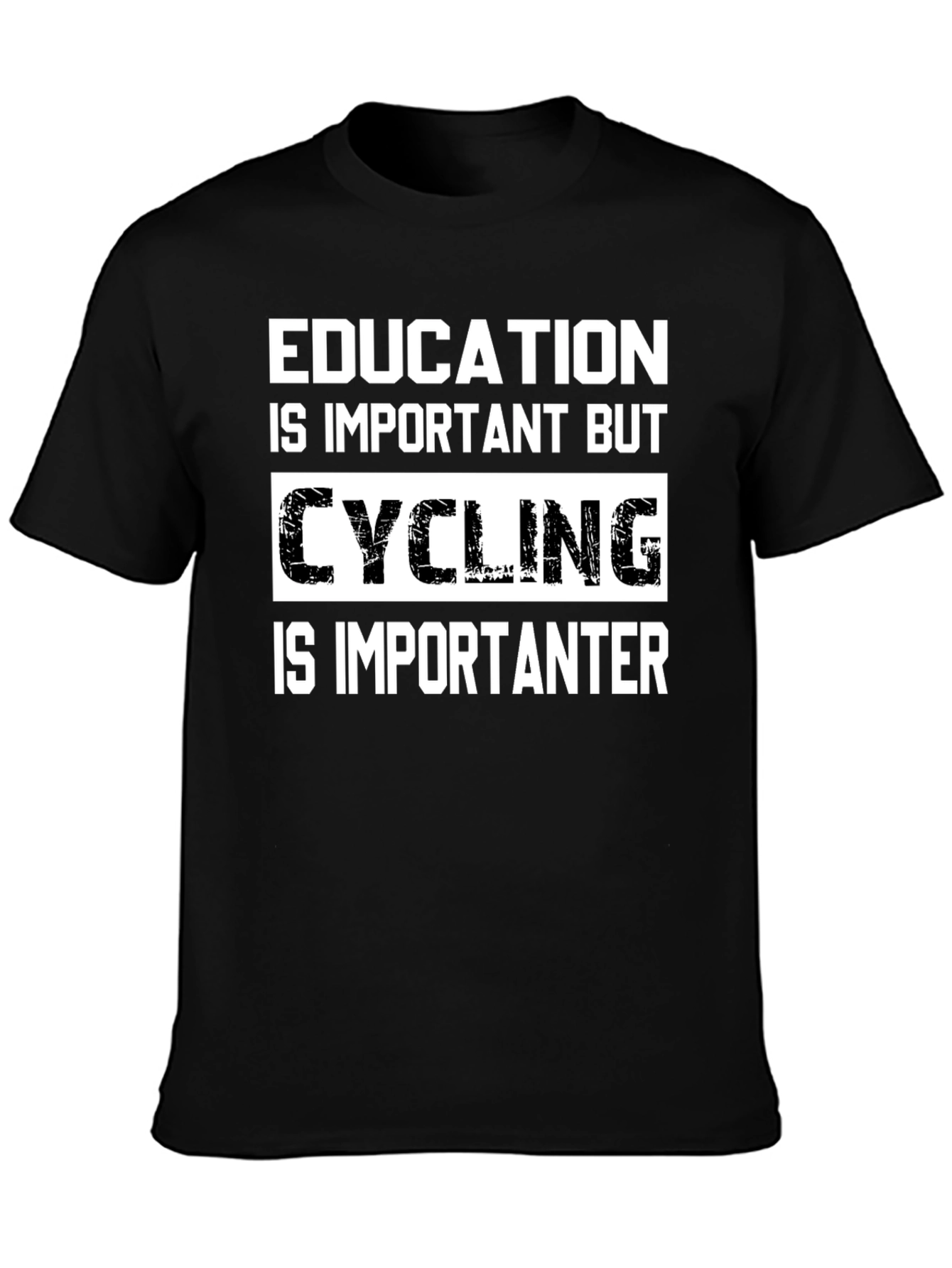 Black Cycling is Importanter T-Shirt view 3