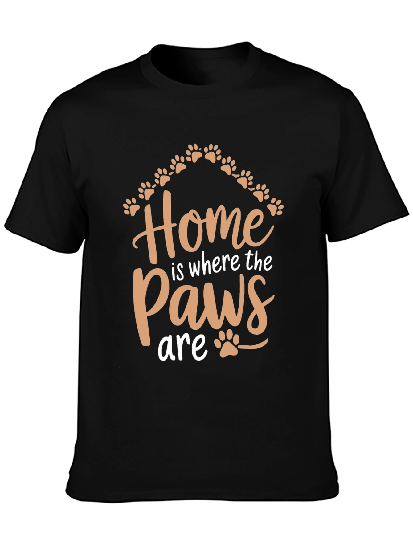 Black Home is Where the Paws Are - Graphic Tee view 3