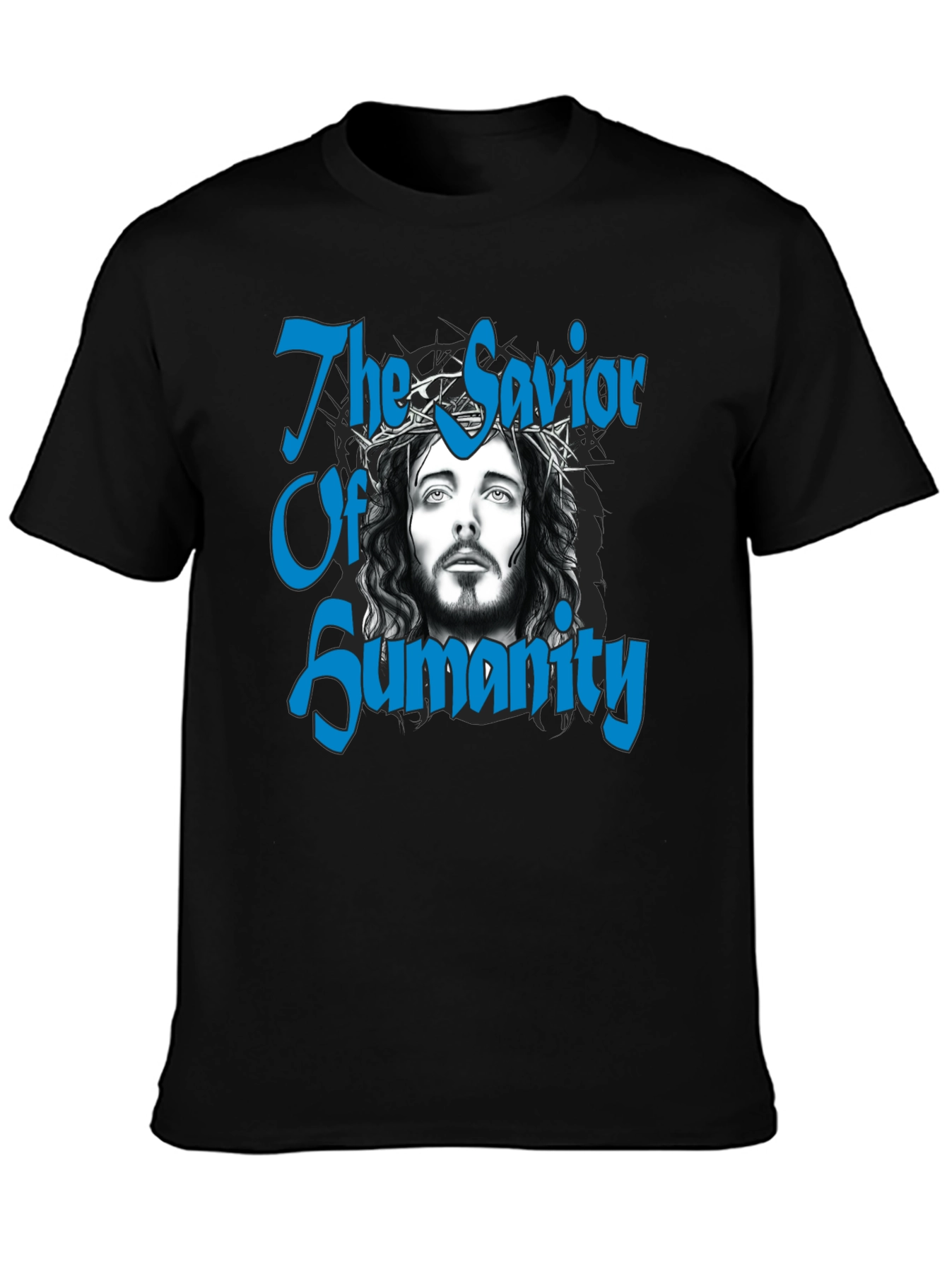Savior of Humanity Black Graphic T-Shirt - 3
