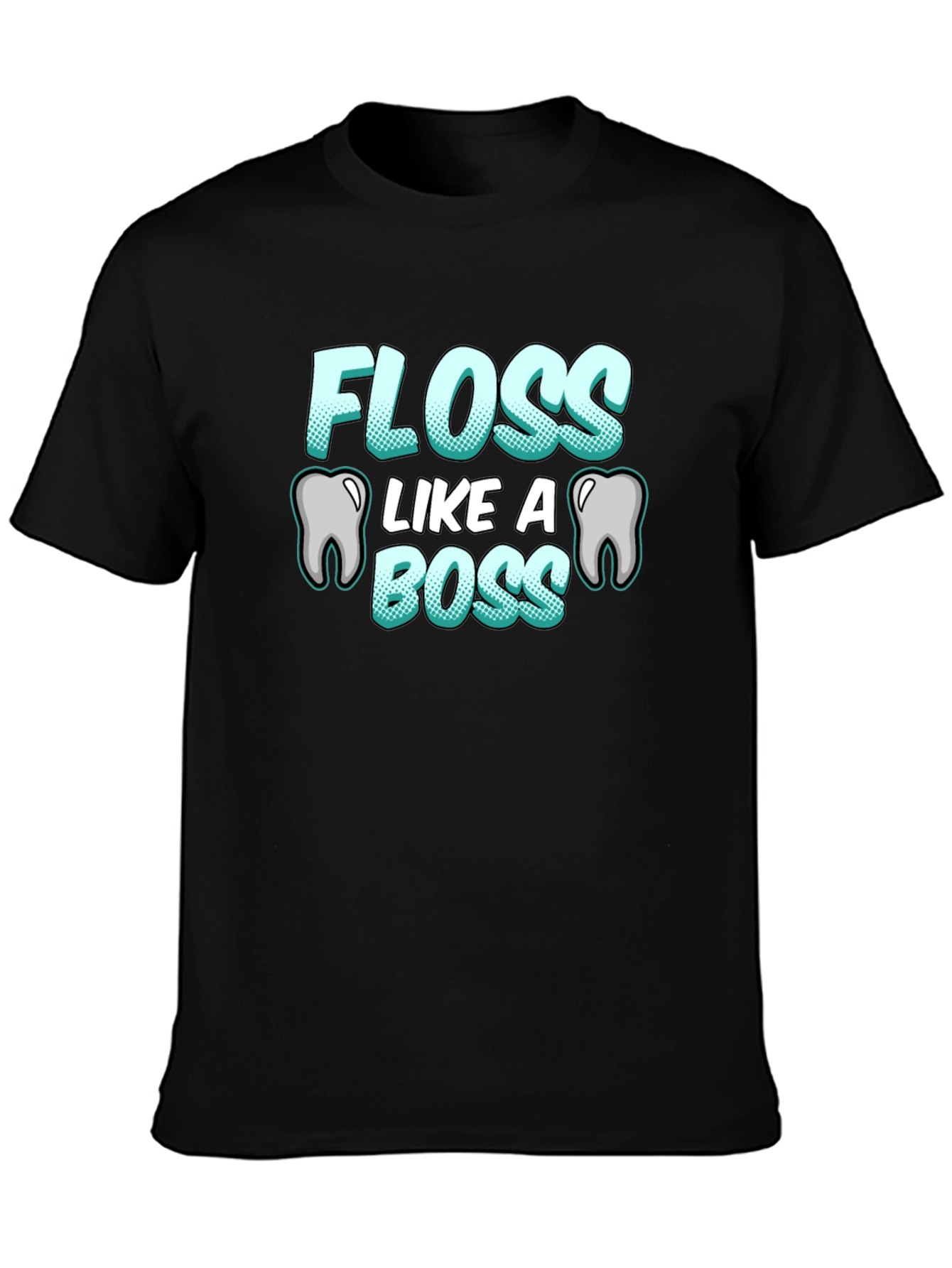 Black Floss Like A Boss T-Shirt Funny Dental Hygiene Tee view 3