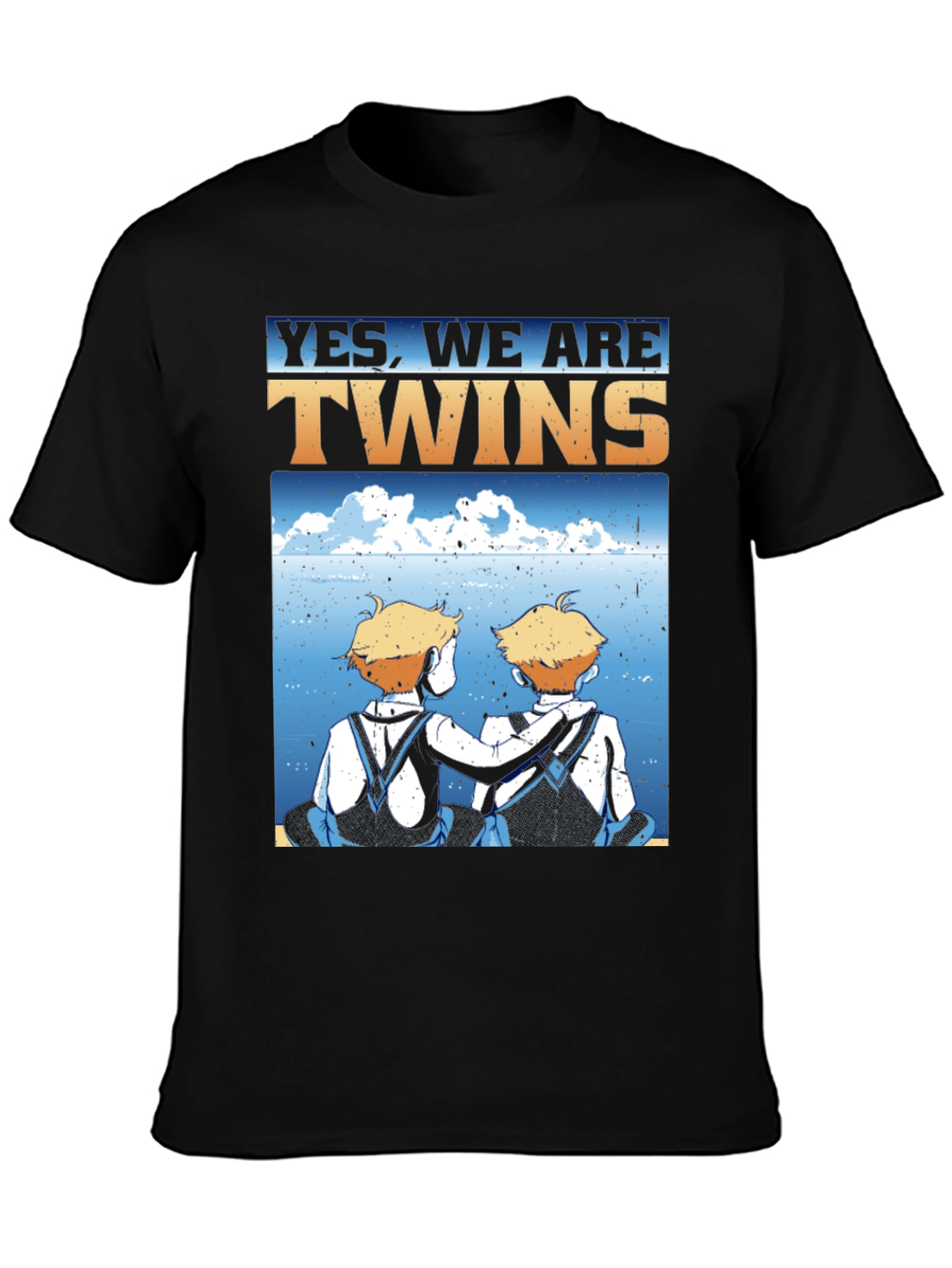 Black Yes, We Are Twins T-Shirt view 3