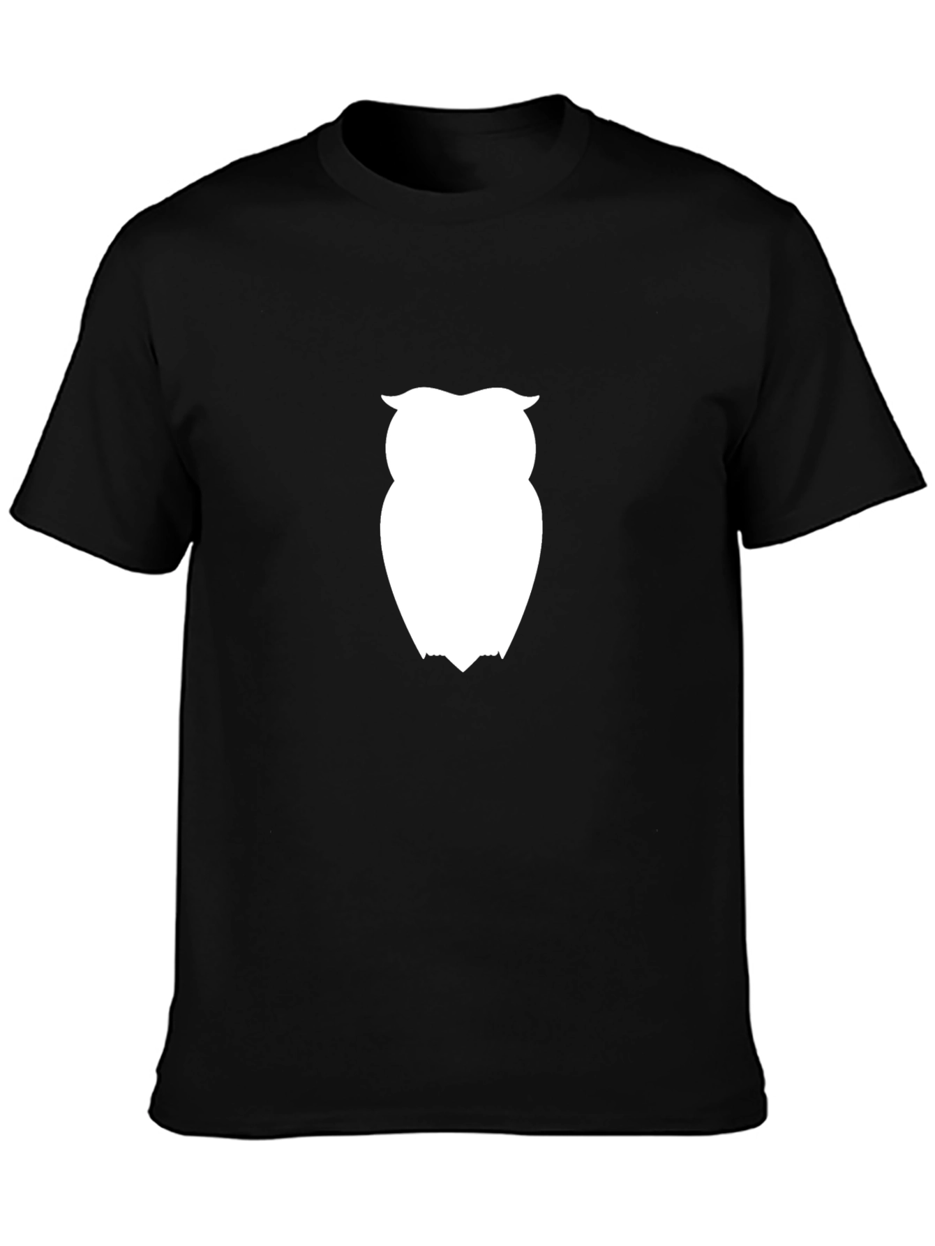 Black Owl Graphic Tee - Stylish Black Cotton T-Shirt view 3