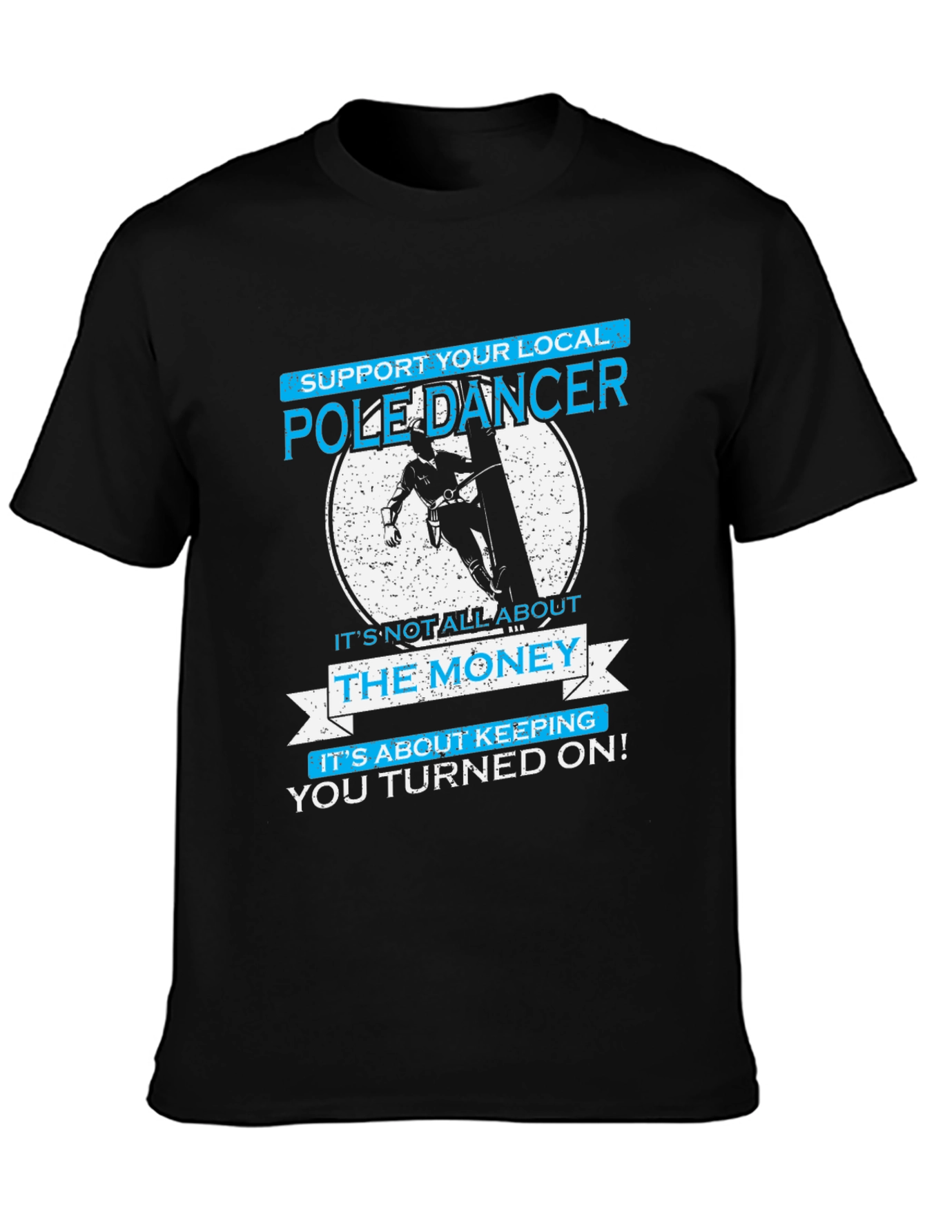 Black Pole Dancer T-Shirt - Funny Graphic Tee view 3
