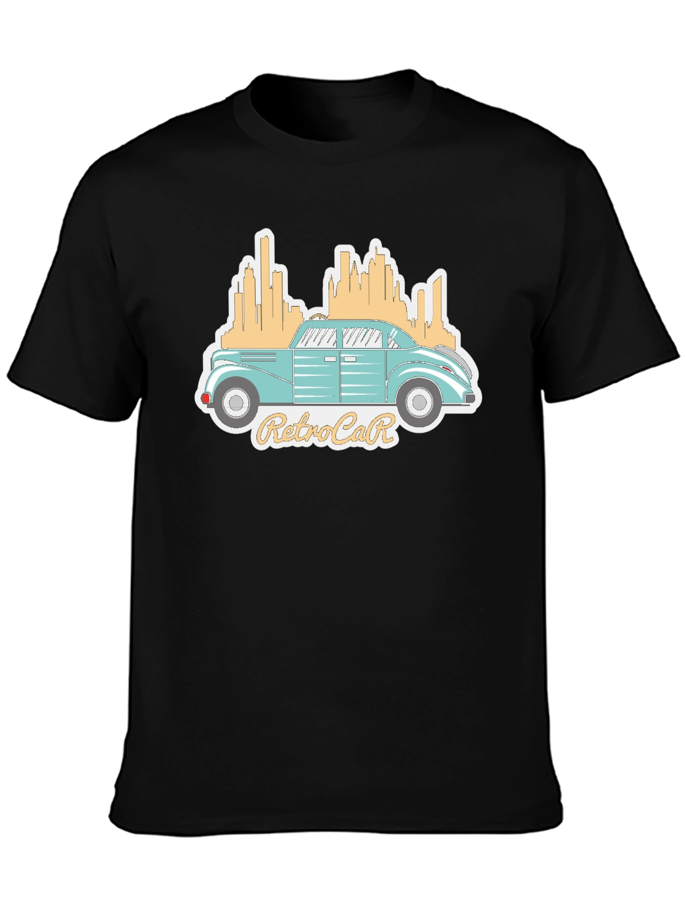 Black Retro Car Graphic Tee - Classic Automotive Style view 3