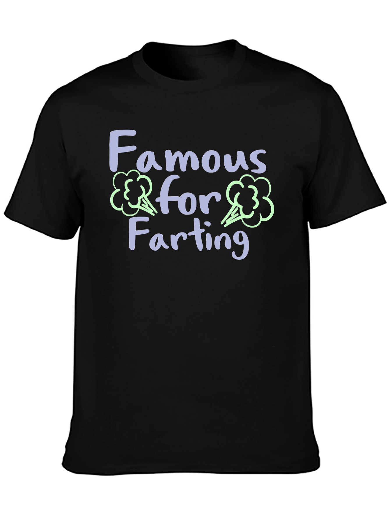Black Famous for Farting Black Graphic Tee view 3