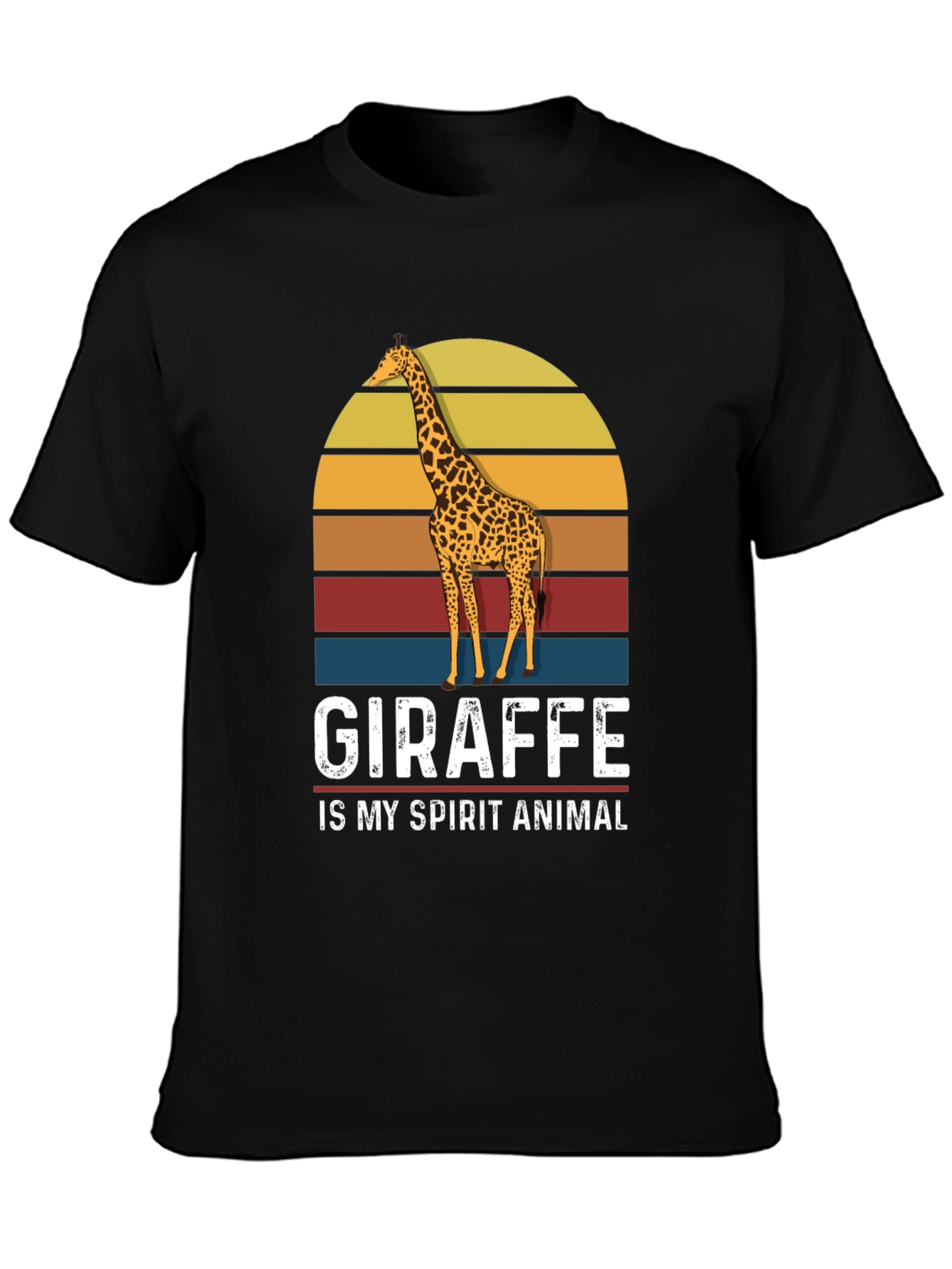 Black Giraffe Spirit Animal Graphic T-Shirt view 3