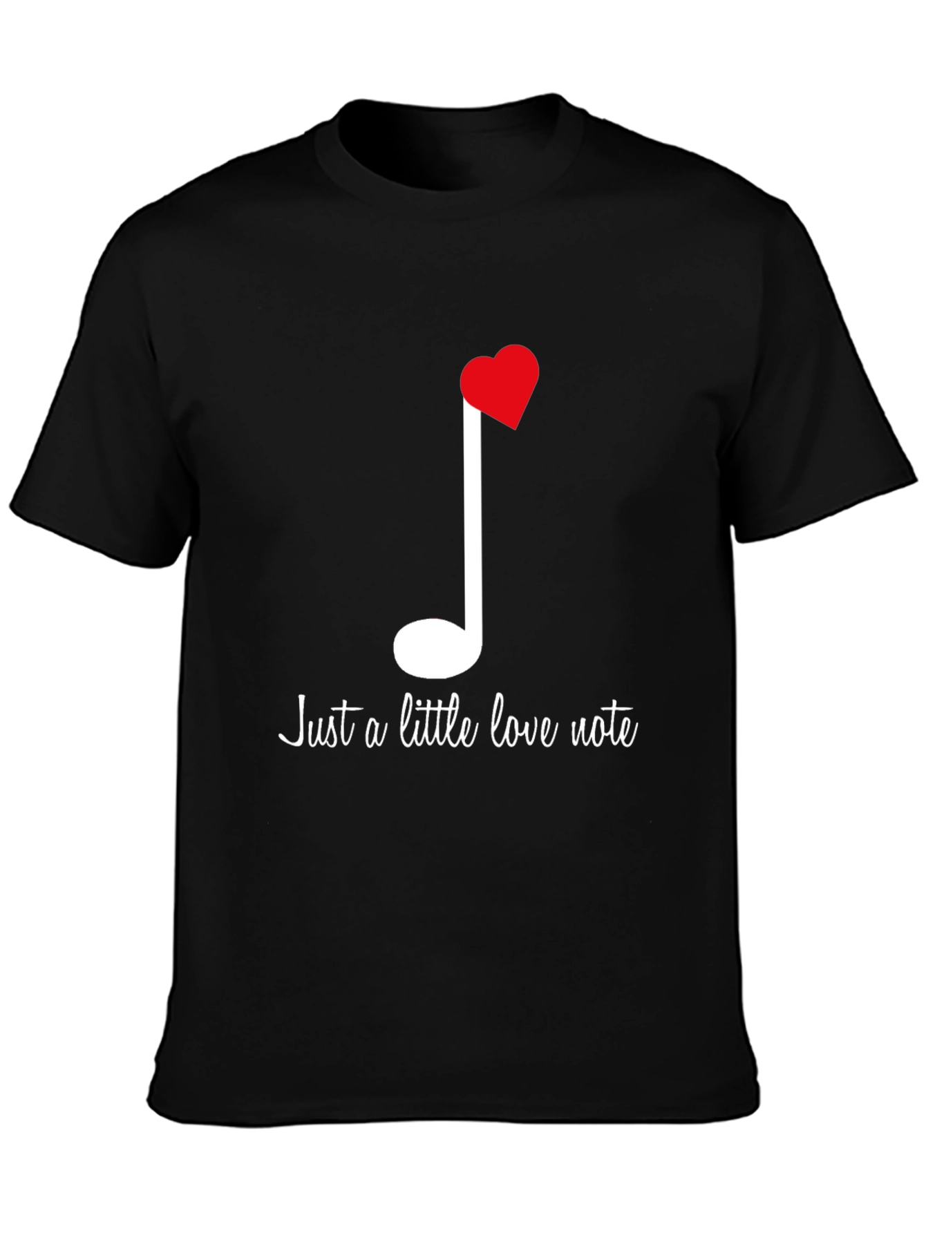 Black Love Note Graphic Tee - Soft Cotton Blend view 3
