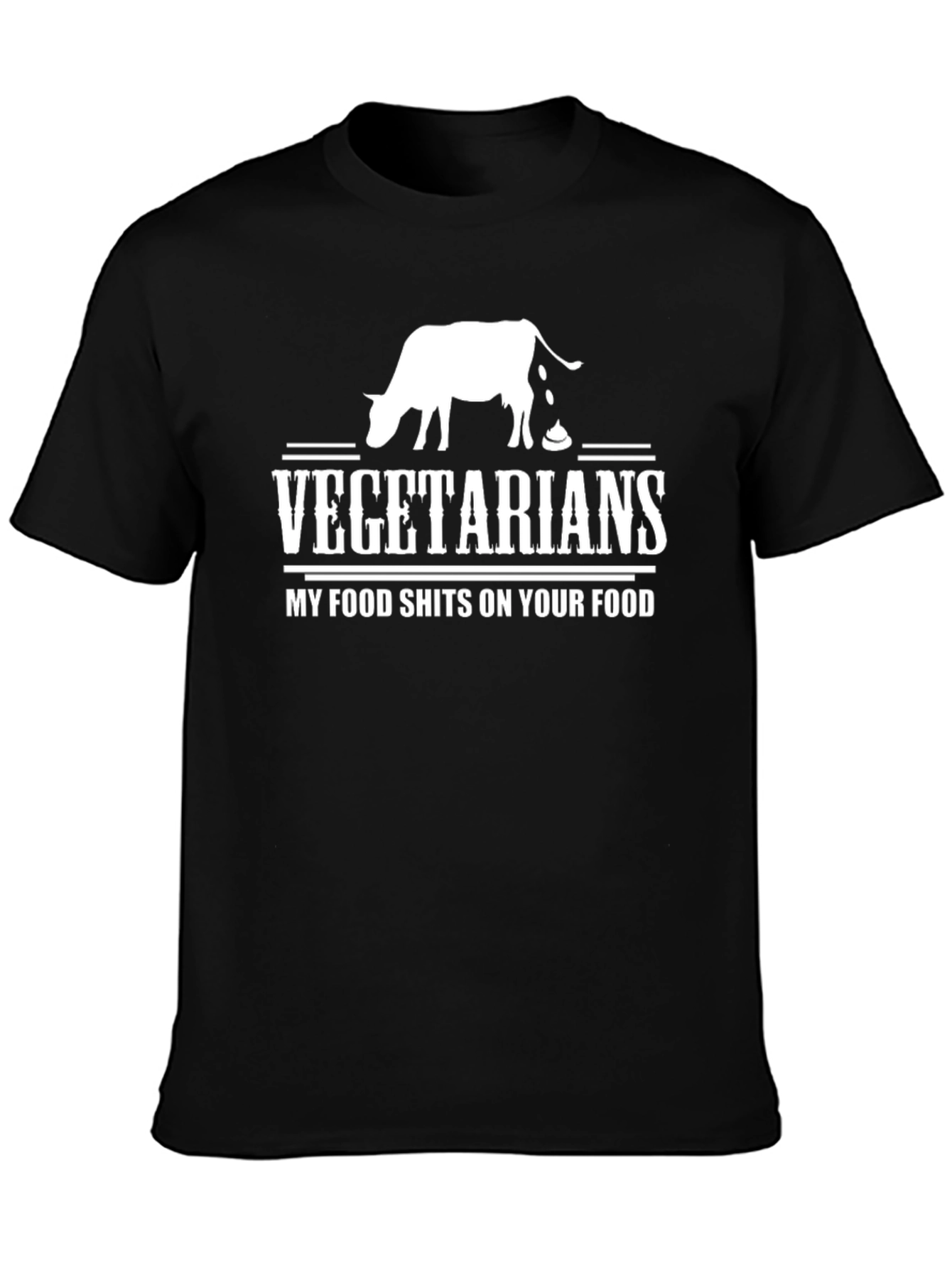 Black Vegetarians My Food Shits On Your Food T-Shirt view 3