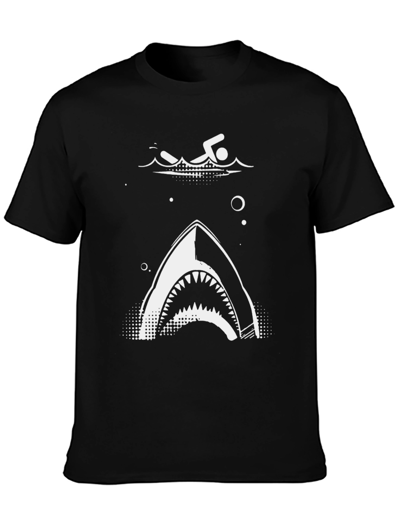 Black Swimmer Shark T-Shirt - Dangerously Cool! view 3