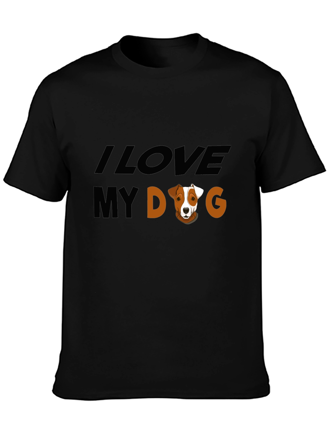 Black I Love My Dog Graphic Tee - Black view 3