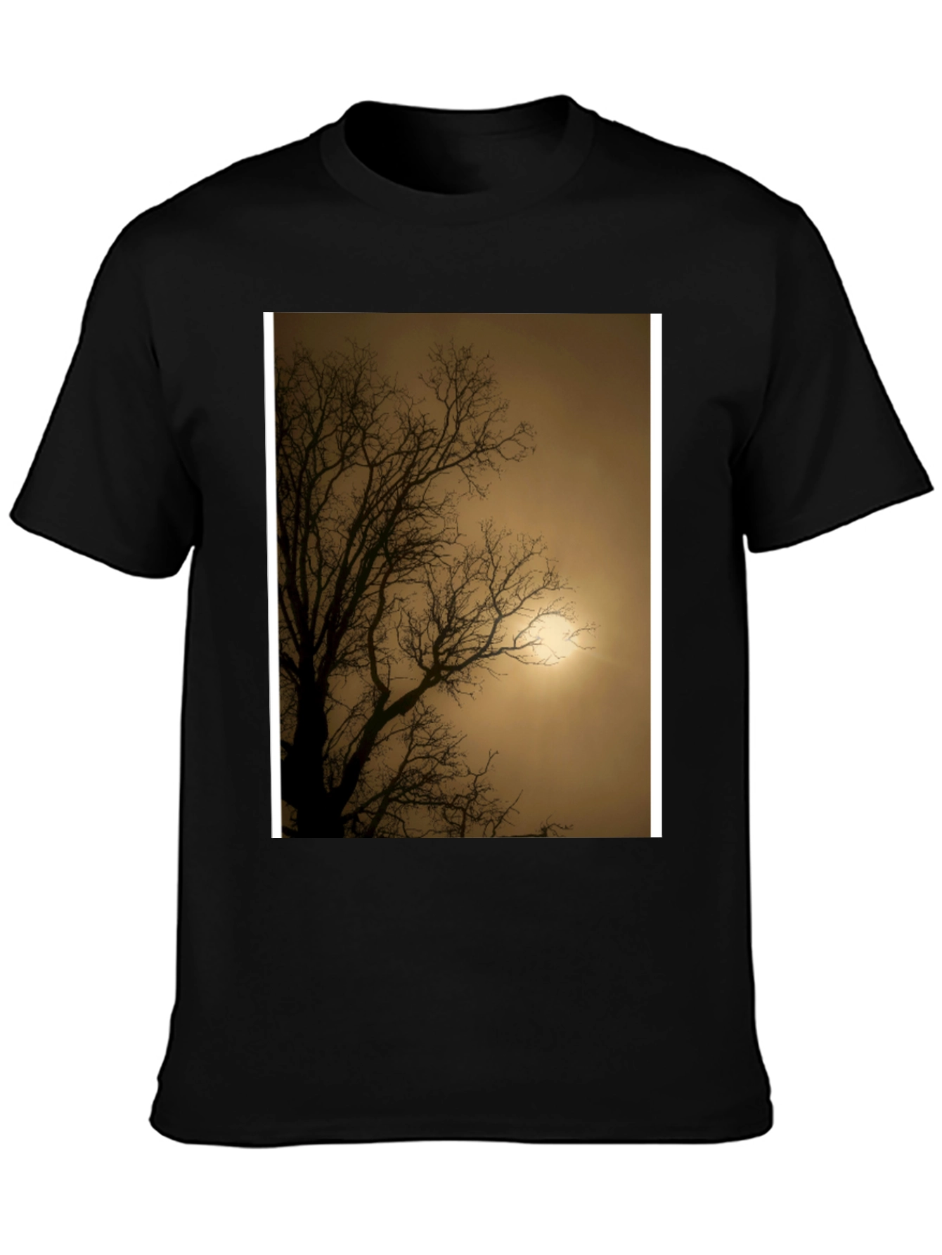 Black Eerie Tree Graphic Tee - Stylish Black Shirt view 3