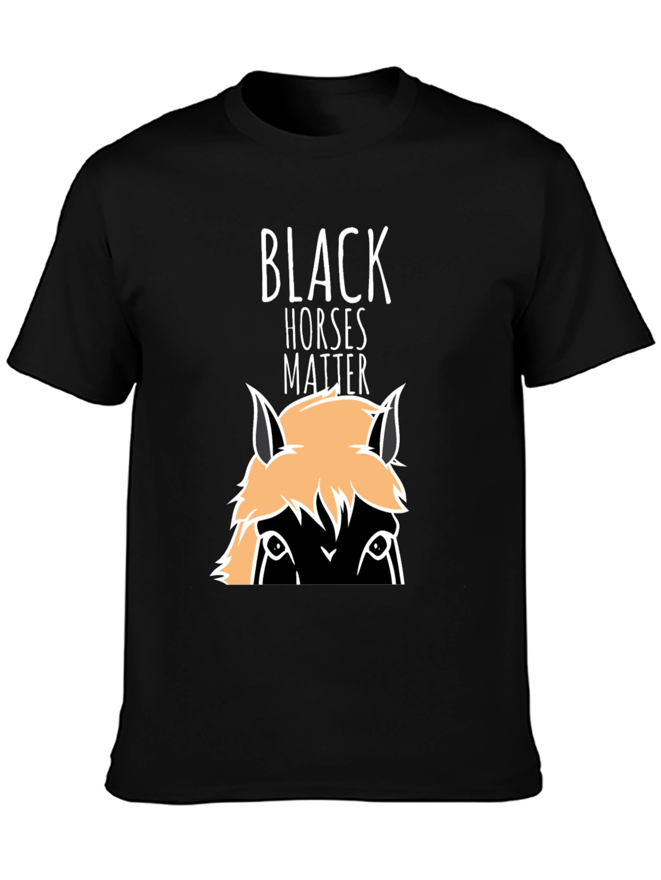 Black Black Horses Matter Graphic T-Shirt view 3